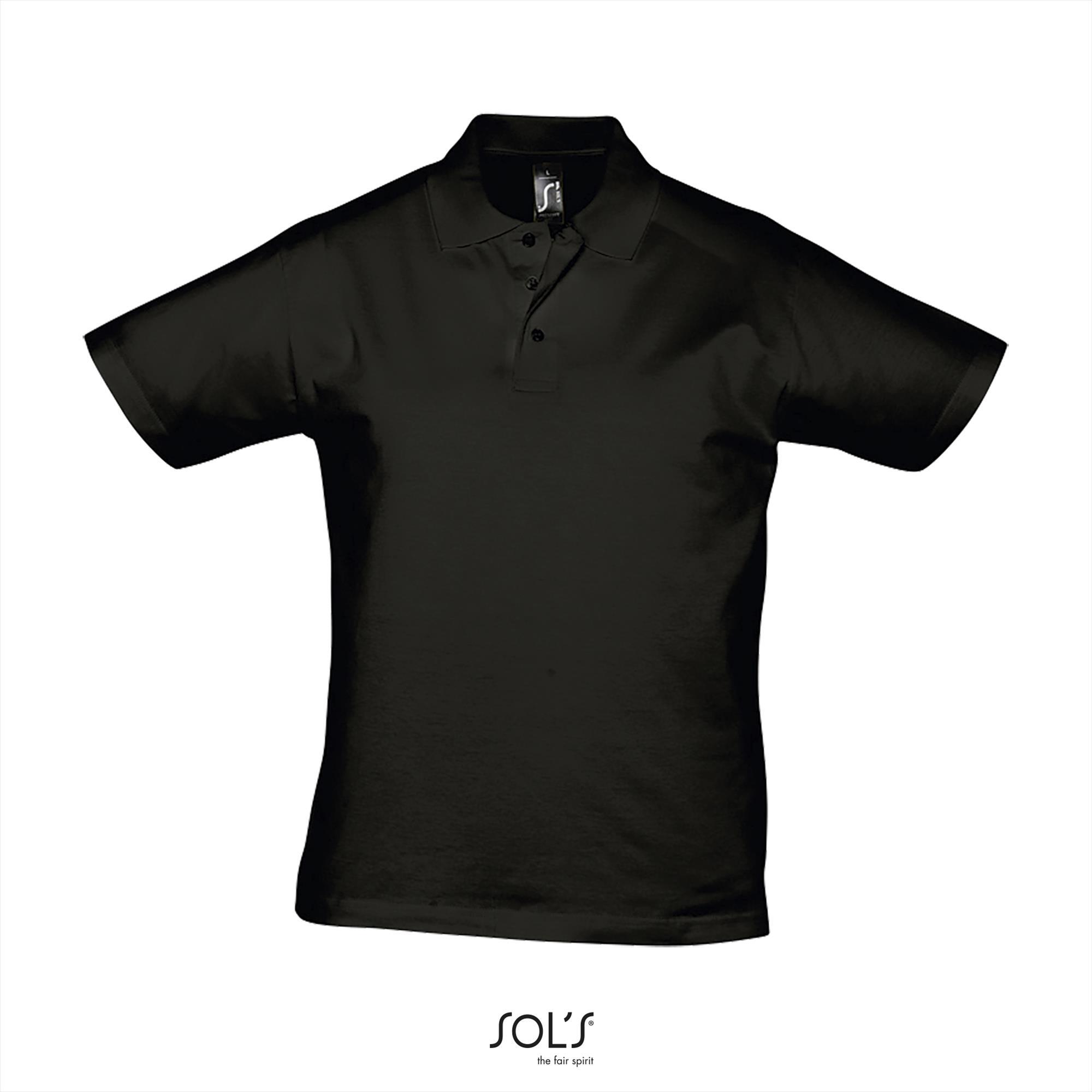 Trendy heren polo zwart jersey