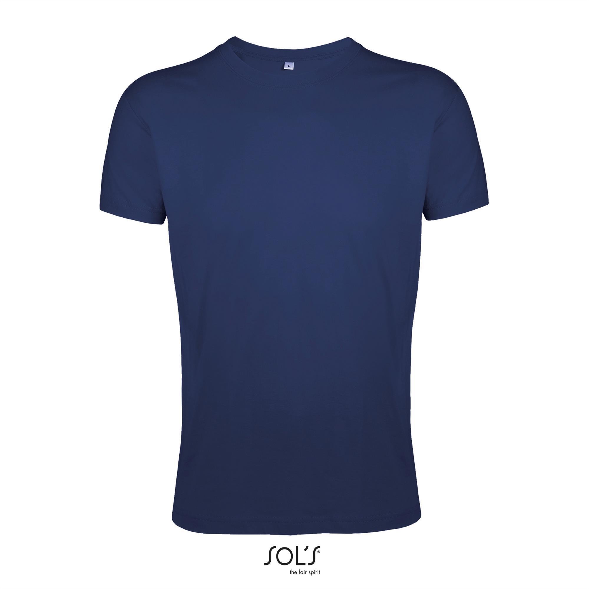 Trendy heren slim fit T-shirt donkerblauw