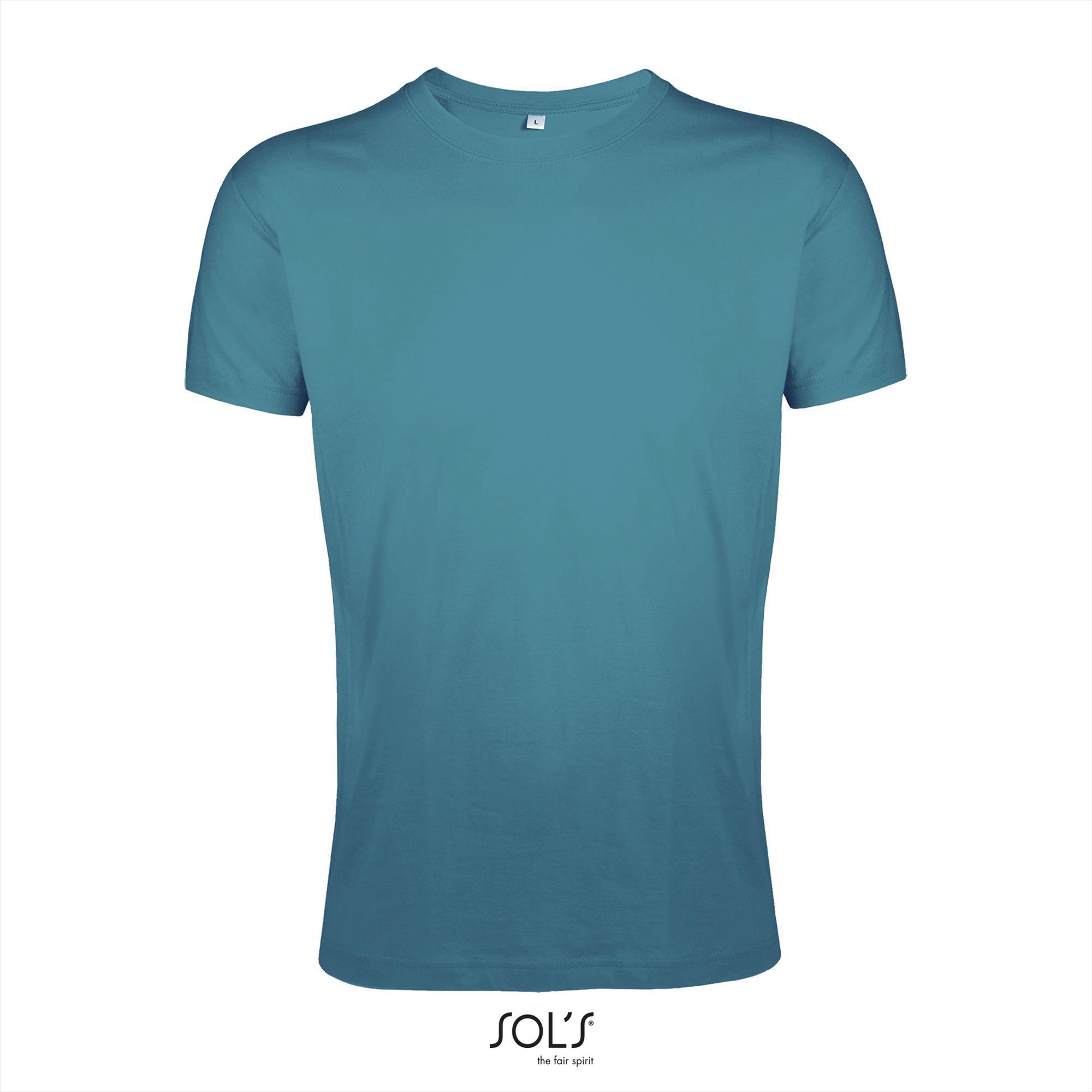 Trendy heren slim fit T-shirt duck blauw