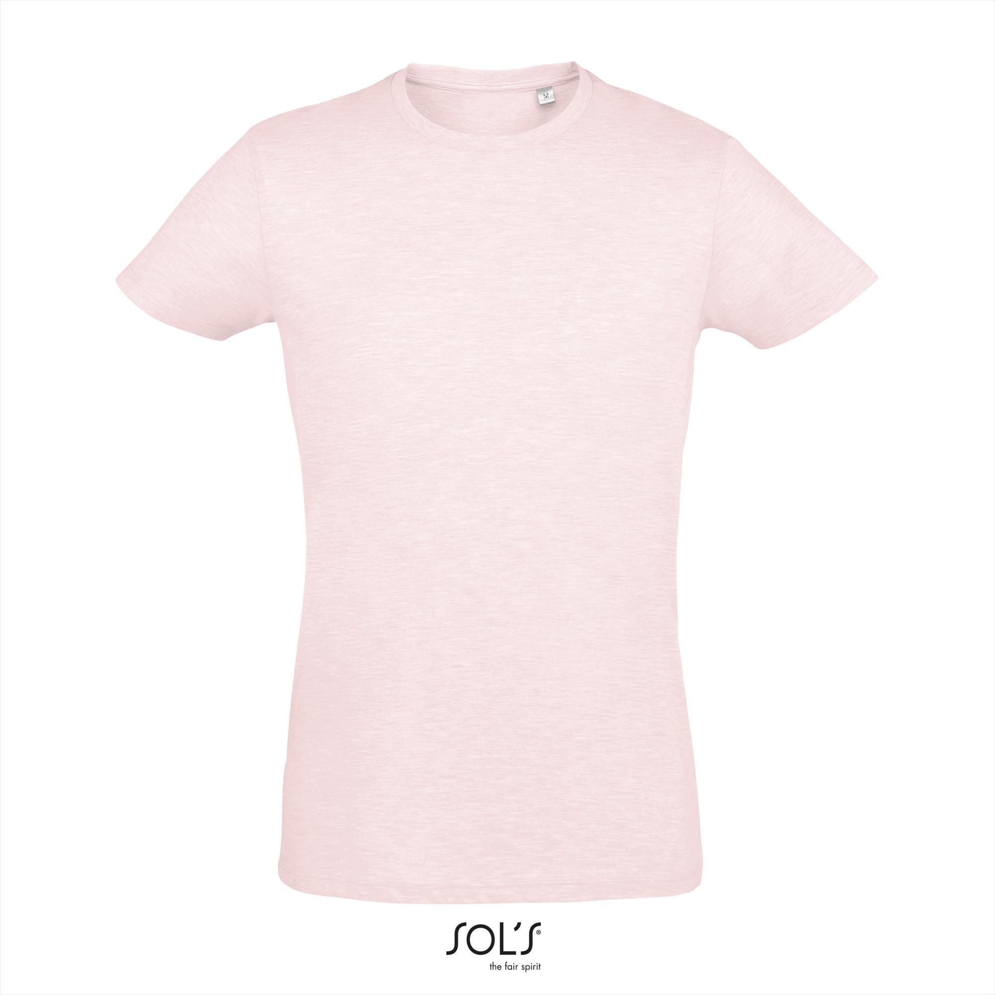 Trendy heren slim fit T-shirt heather roze