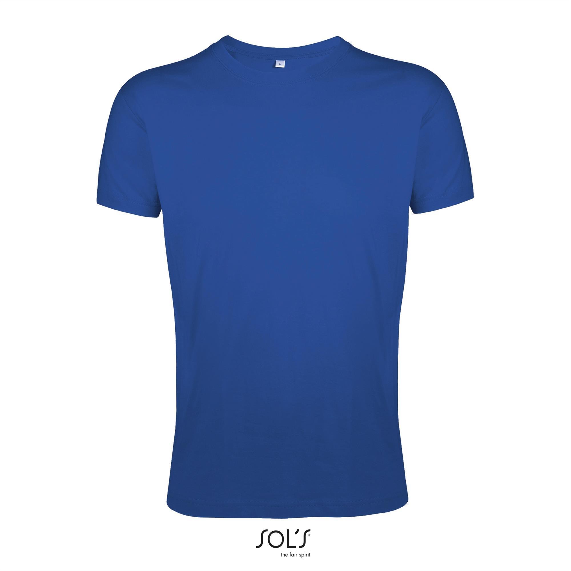 Trendy heren slim fit T-shirt royal blauw