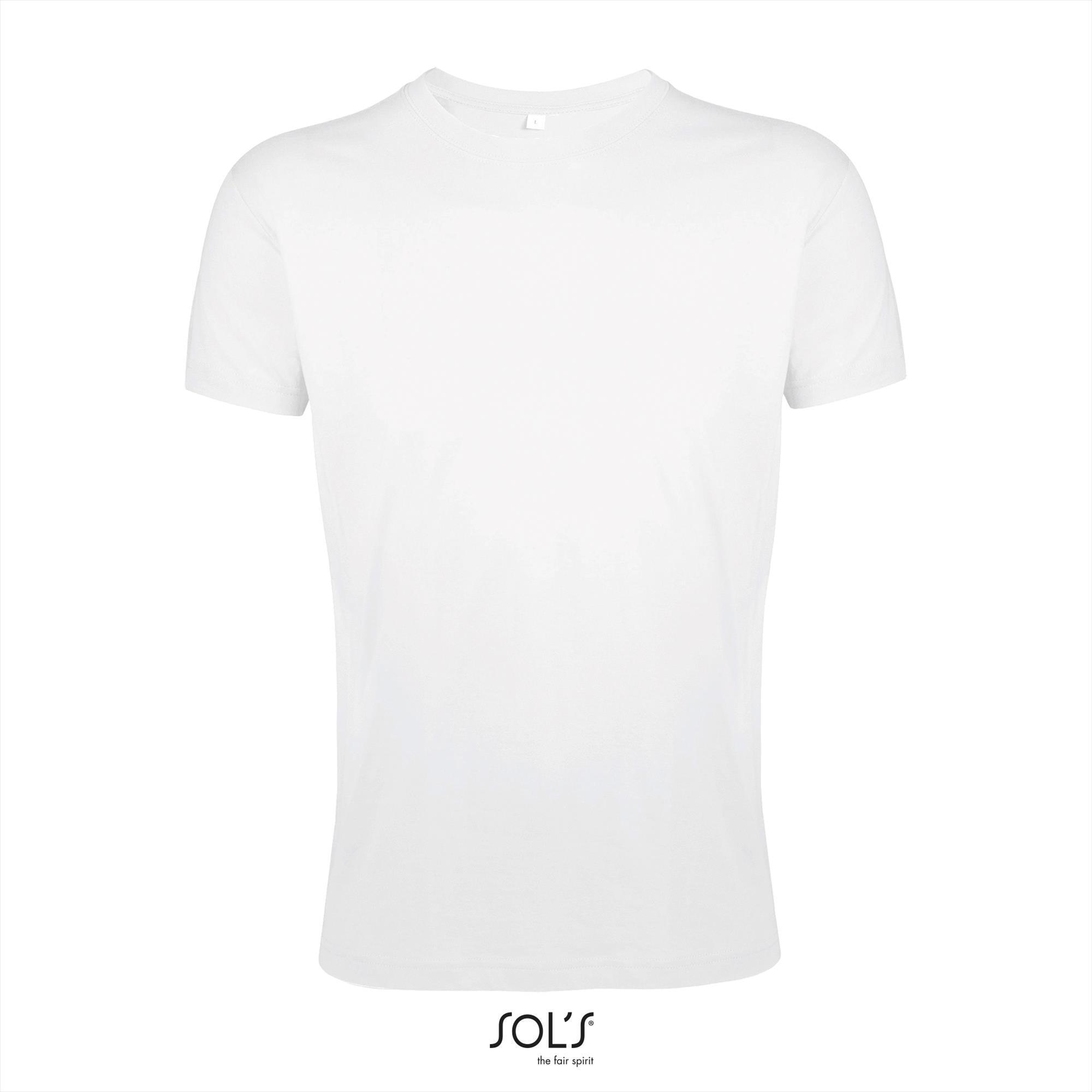 Trendy heren slim fit T-shirt wit