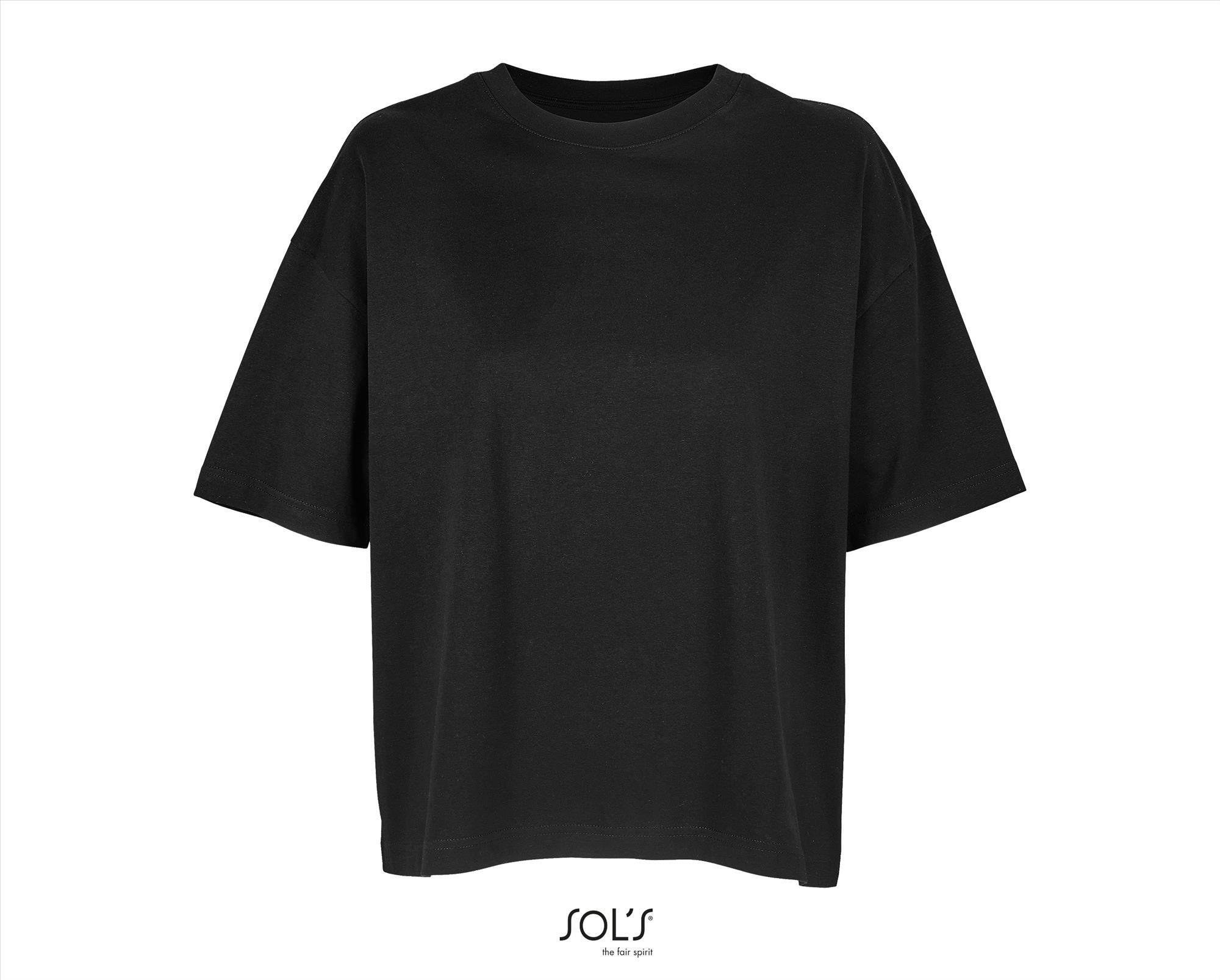 Trendy Oversized T-shirt dames diep zwart