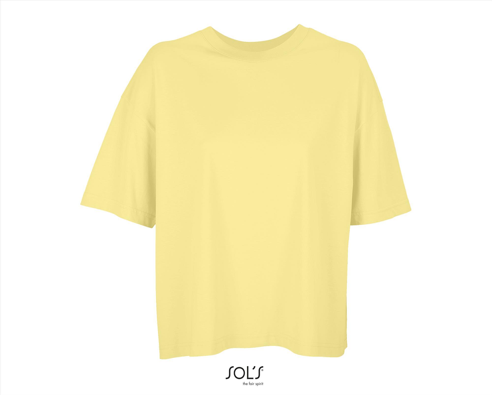 Trendy Oversized T-shirt dames light yellow
