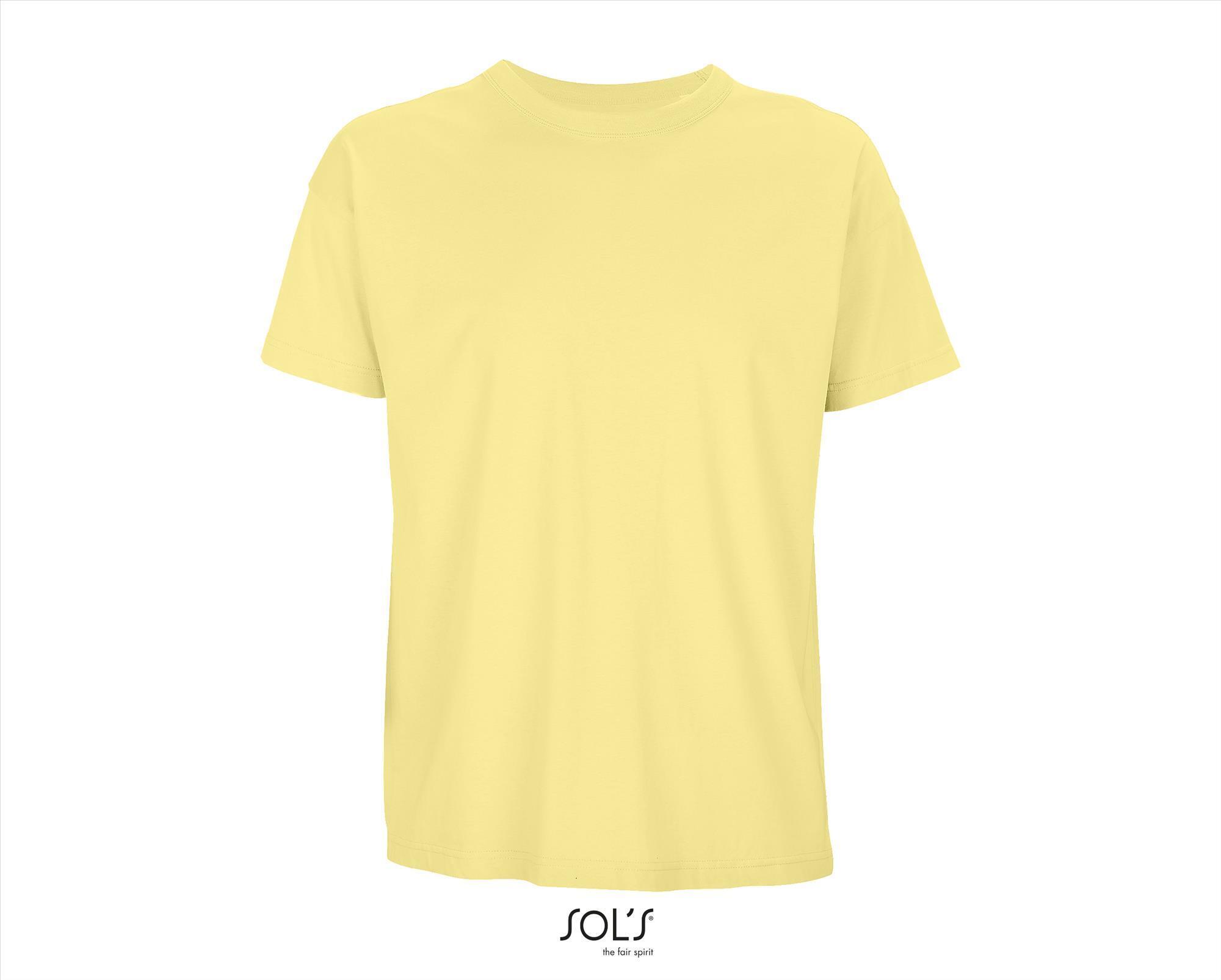 Trendy Oversized T-shirt heren light yellow