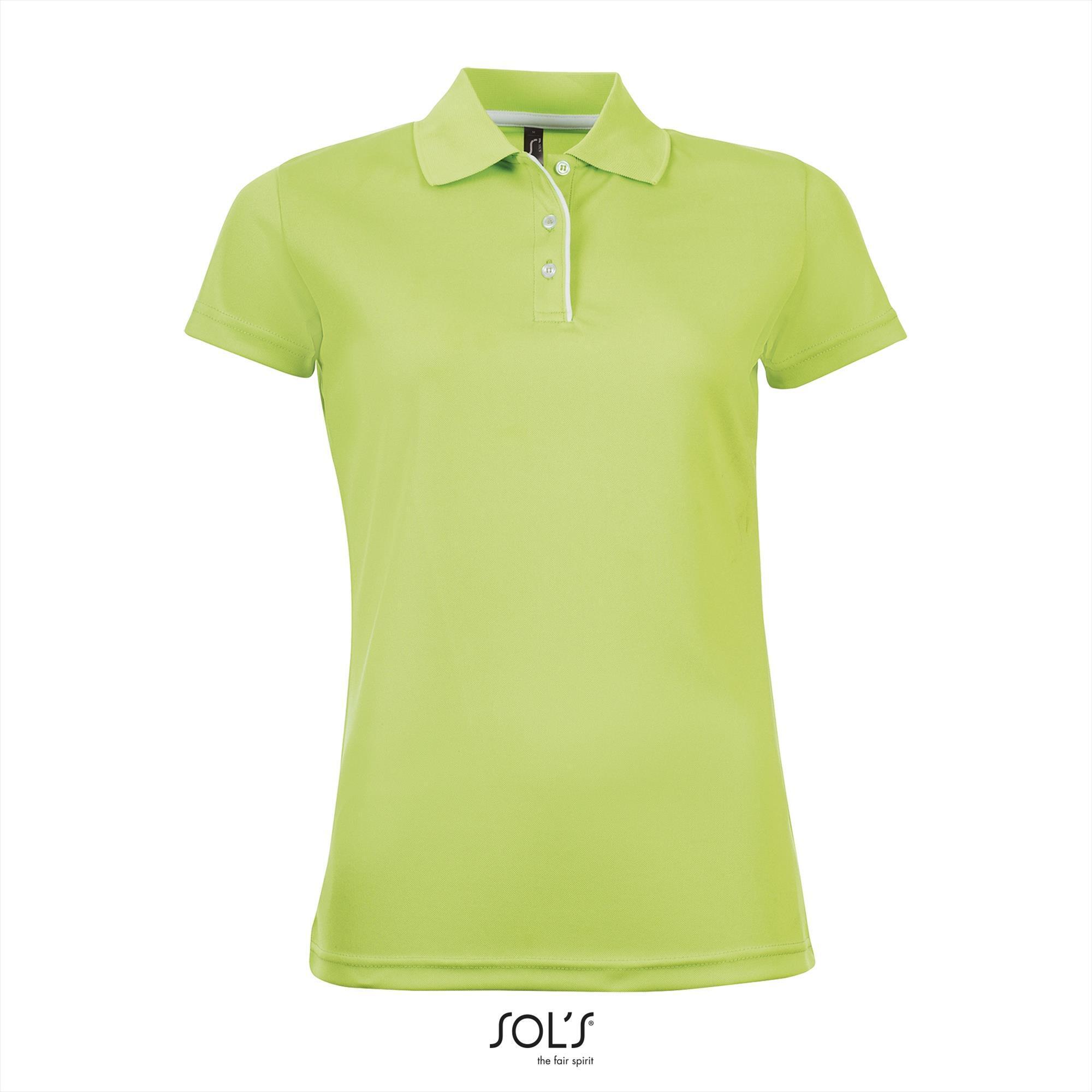 Trendy polo shirt appel groen voor haar dames polo