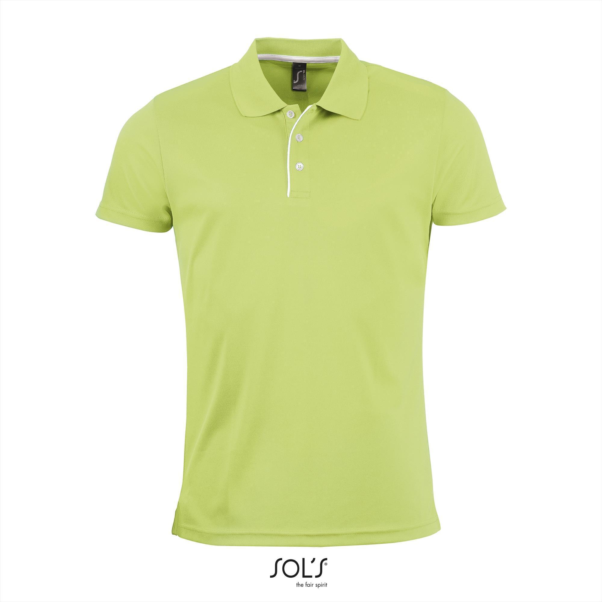 Trendy polo shirt appel groen voor hem