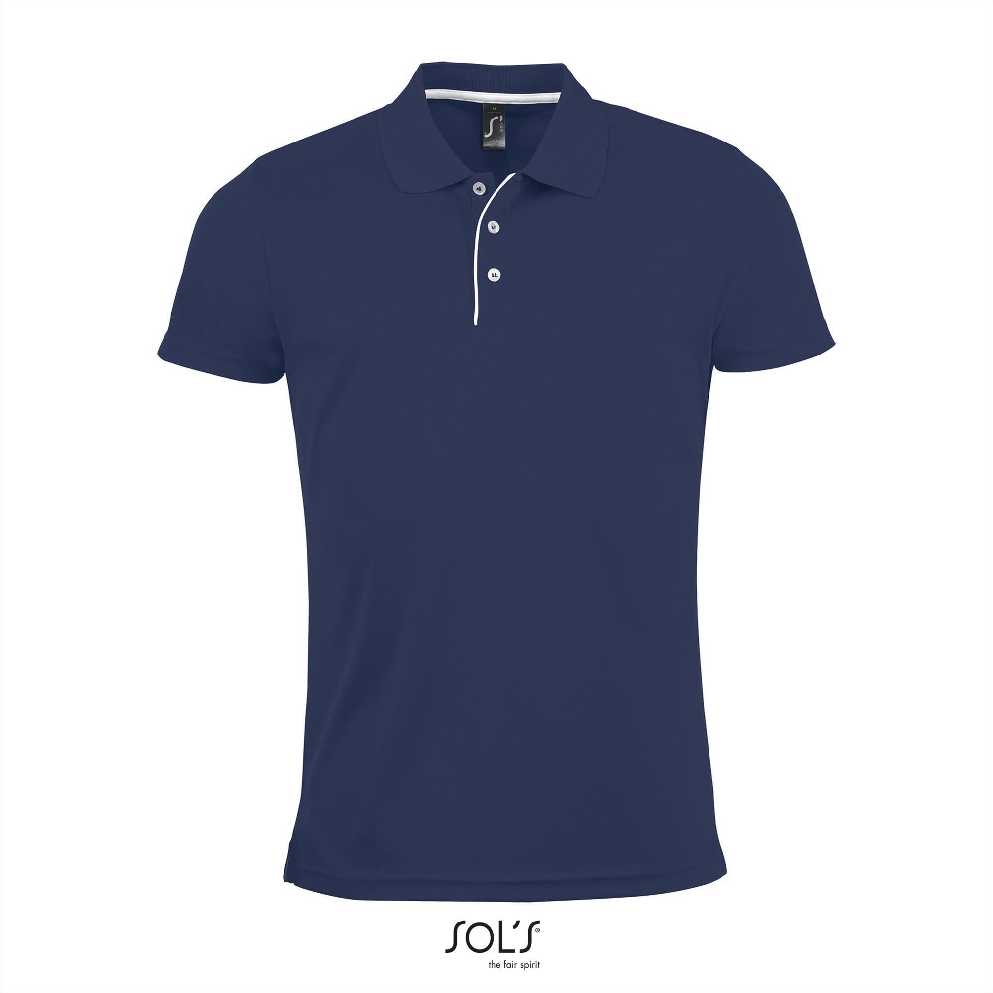 Trendy polo shirt donkerblauw voor hem