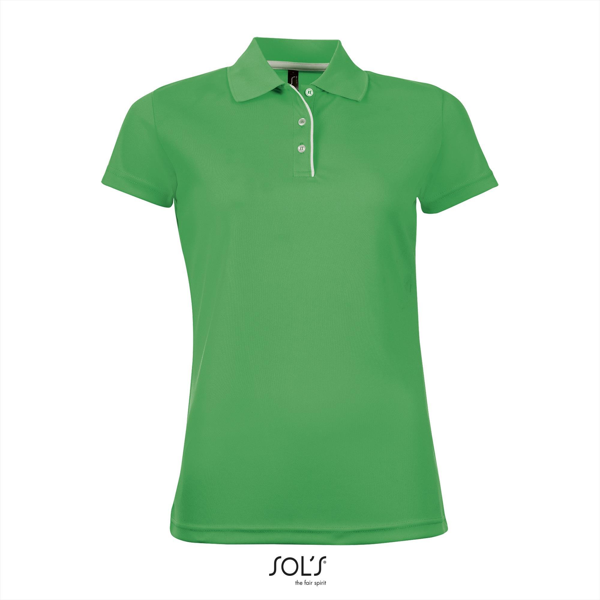 Trendy polo shirt kermitgroen voor haar dames polo