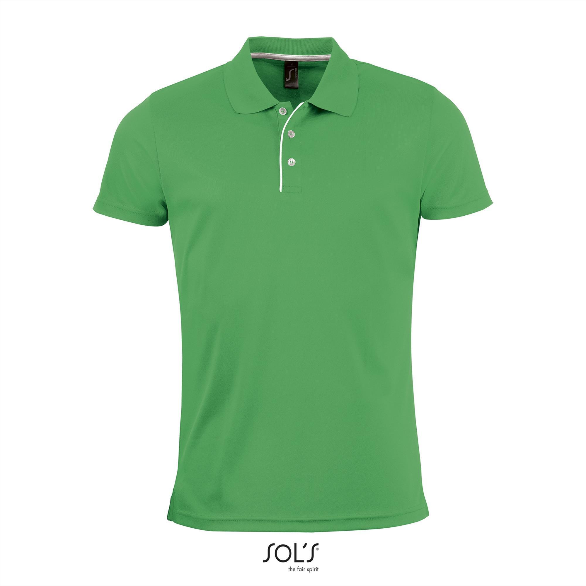 Trendy polo shirt kermitgroen voor hem