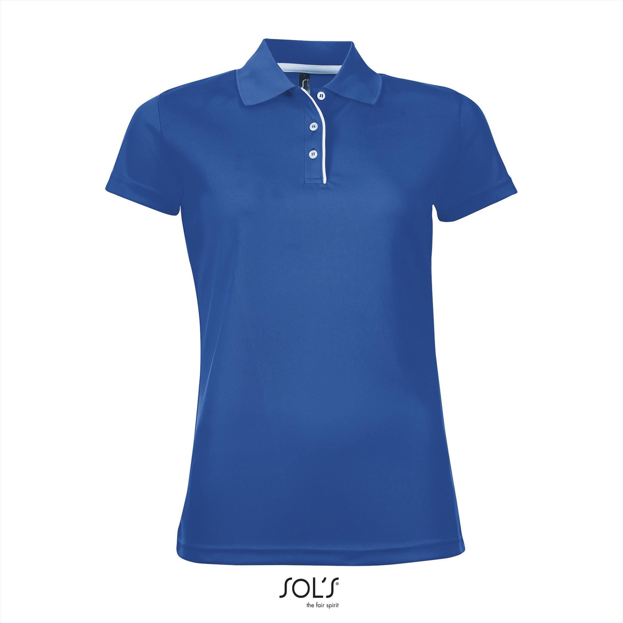 Trendy polo shirt royal blauw voor haar dames polo