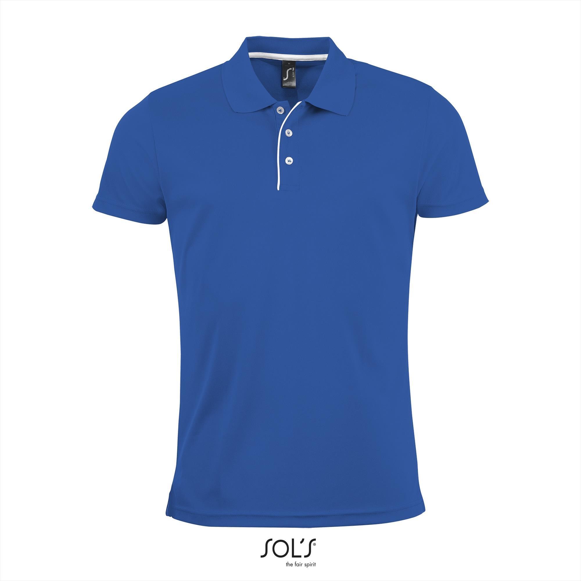 Trendy polo shirt royal blauw voor hem