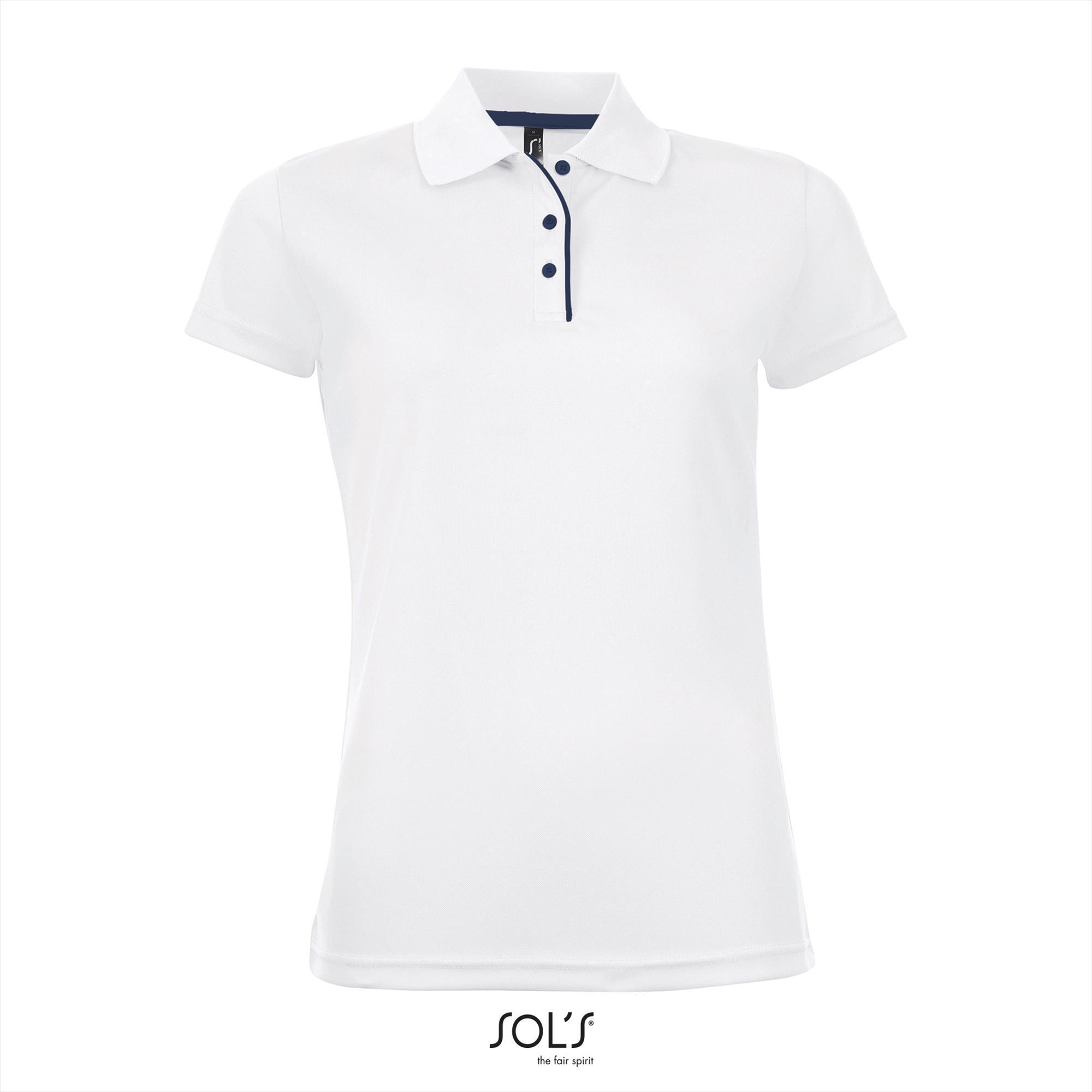 Trendy polo shirt wit voor haar dames polo