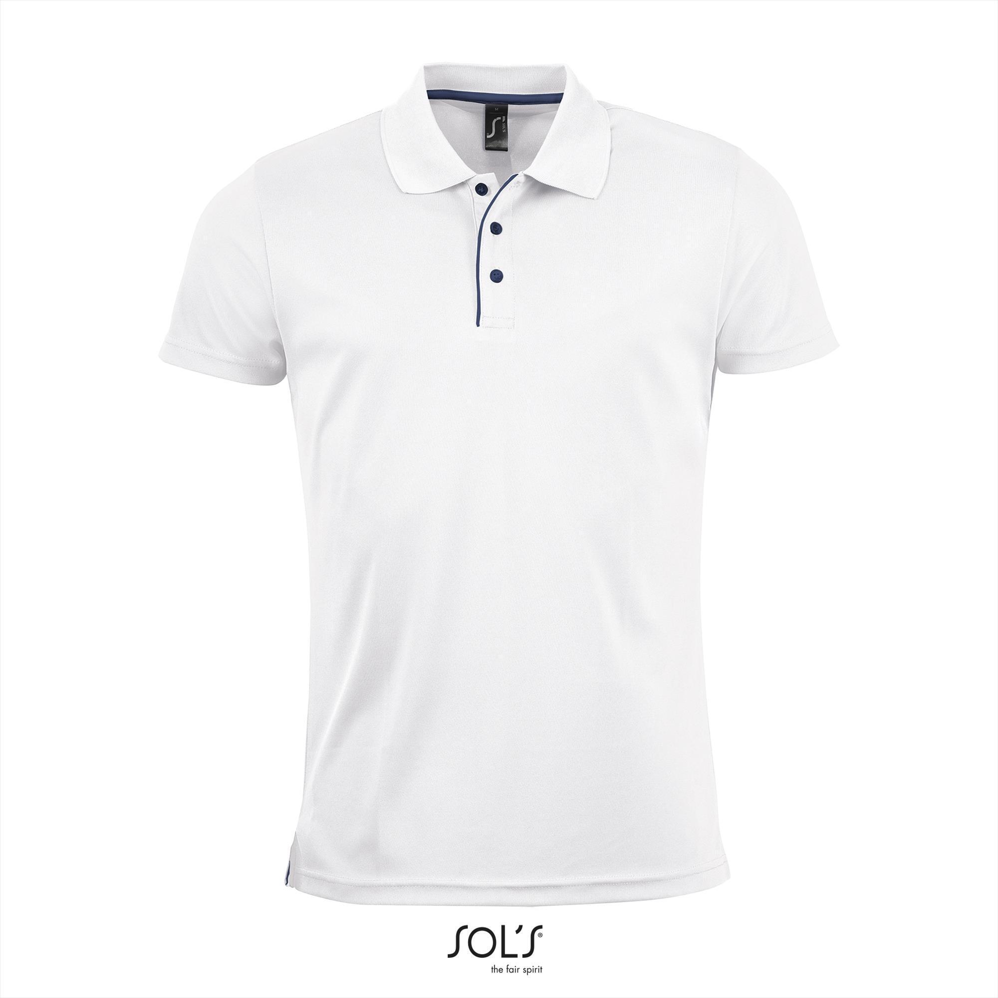 Trendy polo shirt wit voor hem