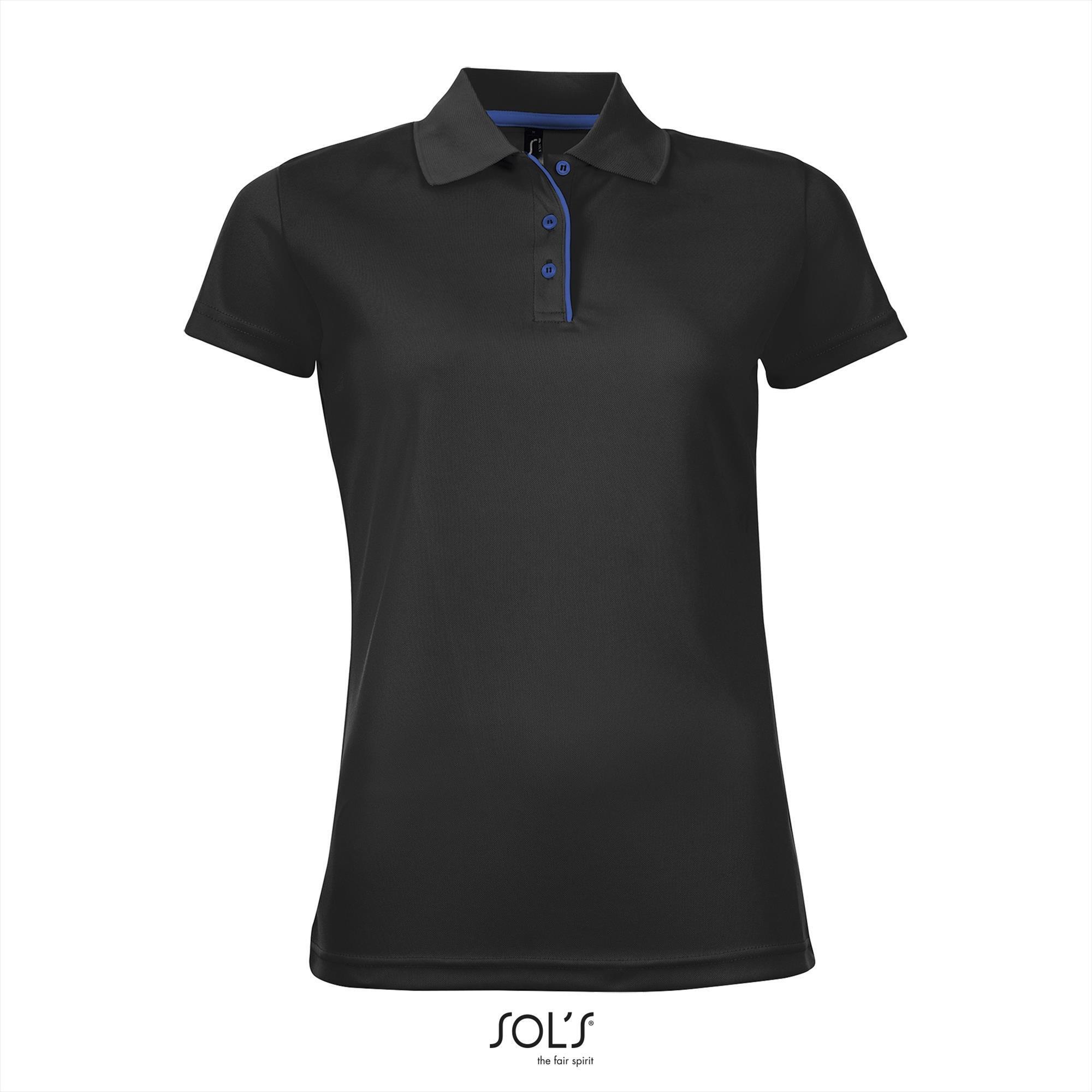 Trendy polo shirt zwart voor haar dames polo