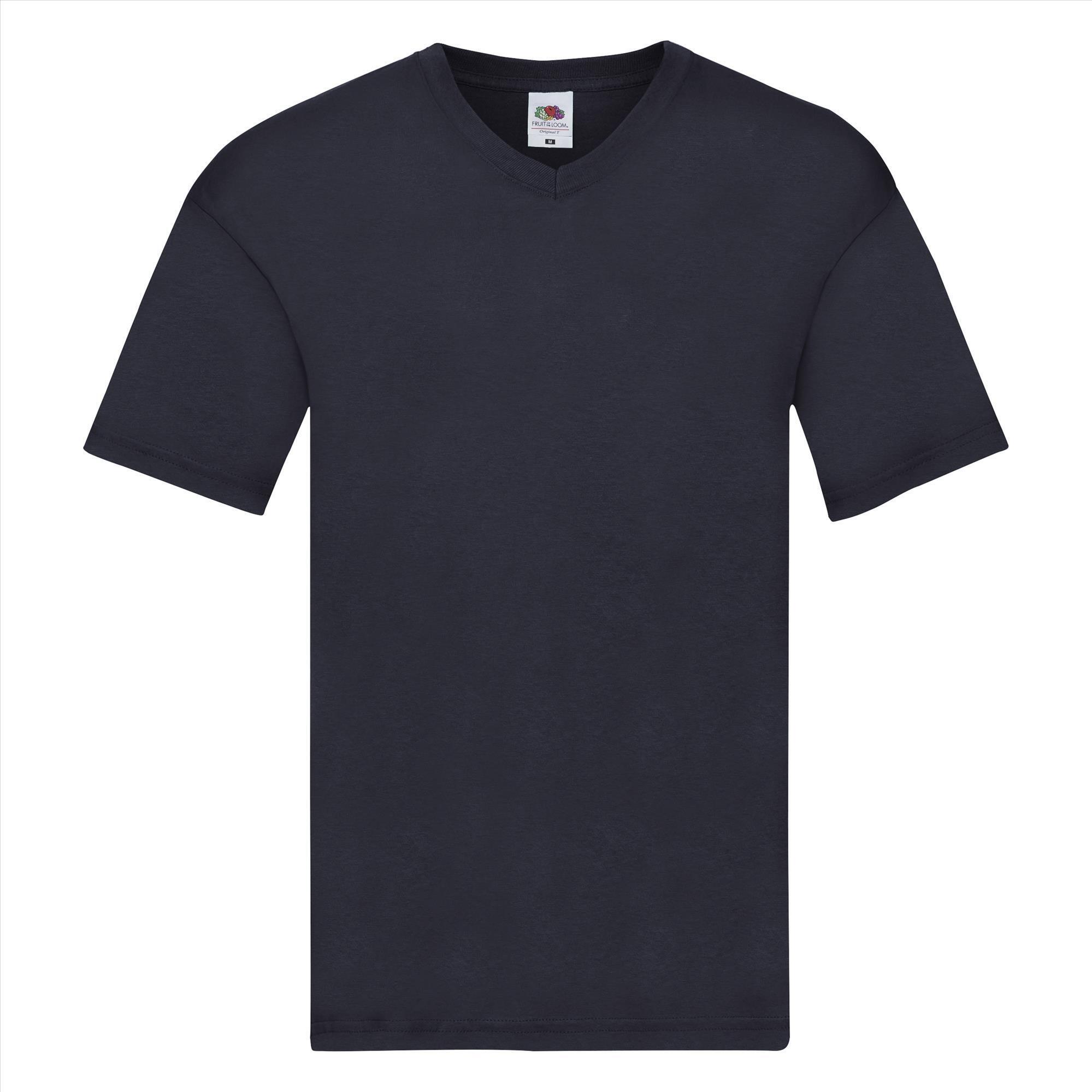 Trendy T-shirt met een V-hals voor heren diep Marine blauw