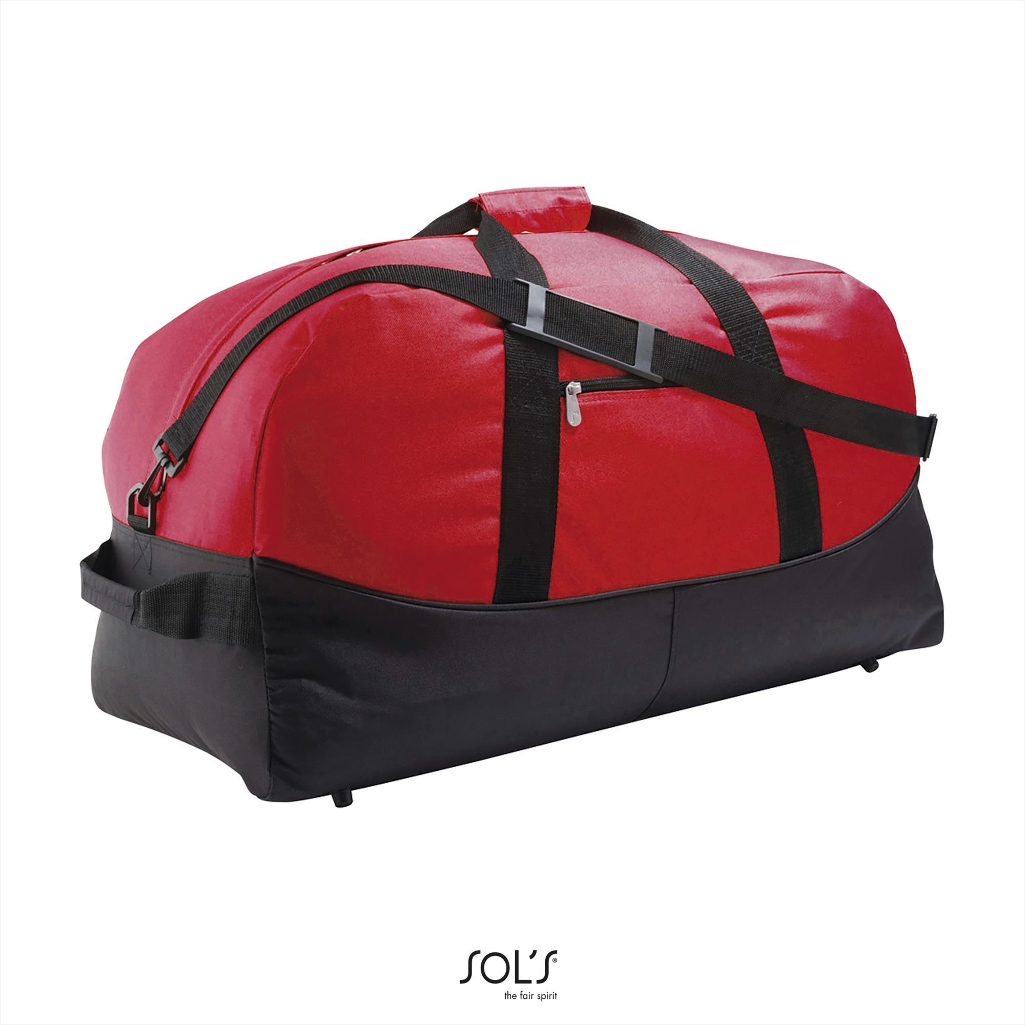 Tweekleurige multifunctionele reistas sporttas rood met zwart