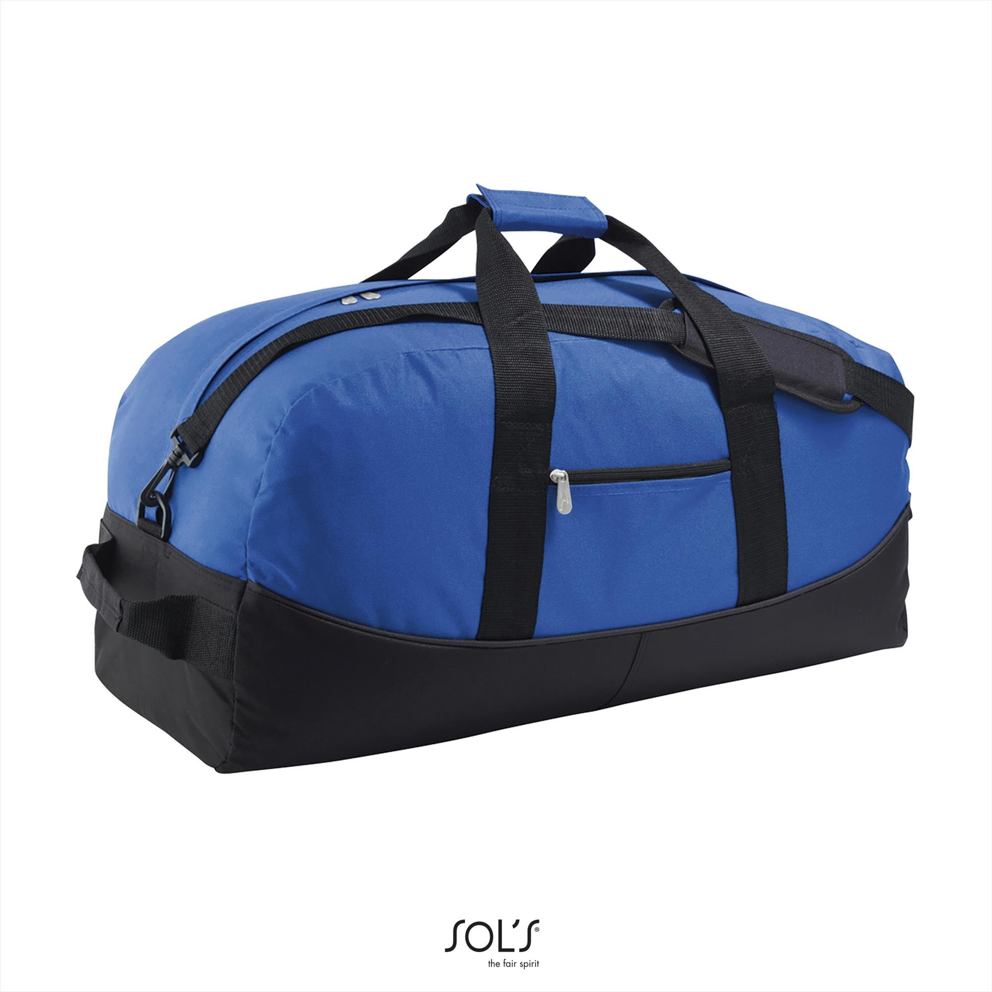 Tweekleurige multifunctionele reistas sporttas royal blauw met zwart