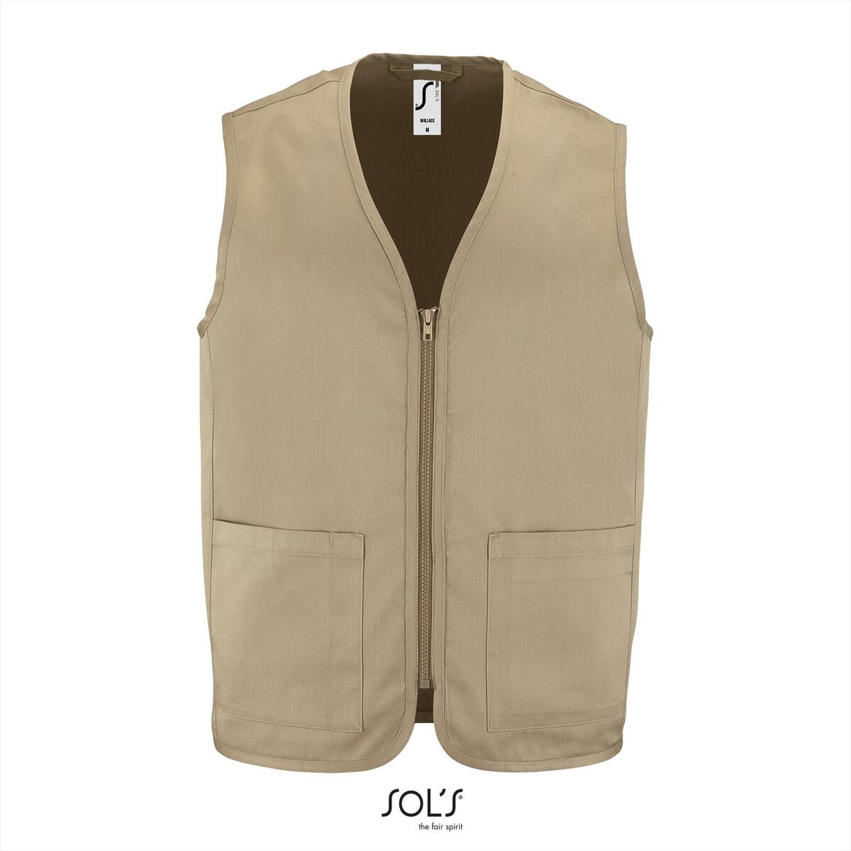 Unisex bodywarmer met een rits beige