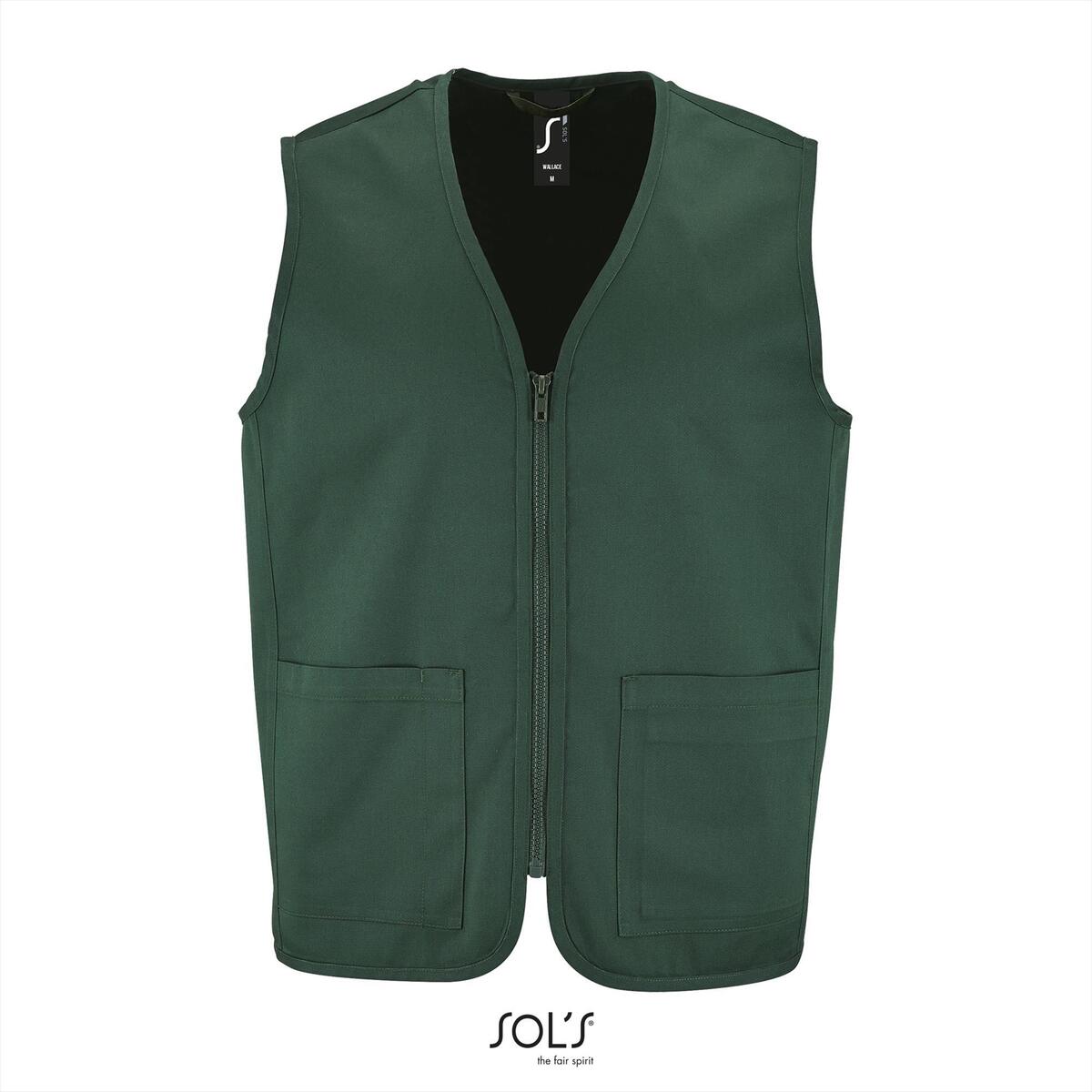 Unisex bodywarmer met een rits groen