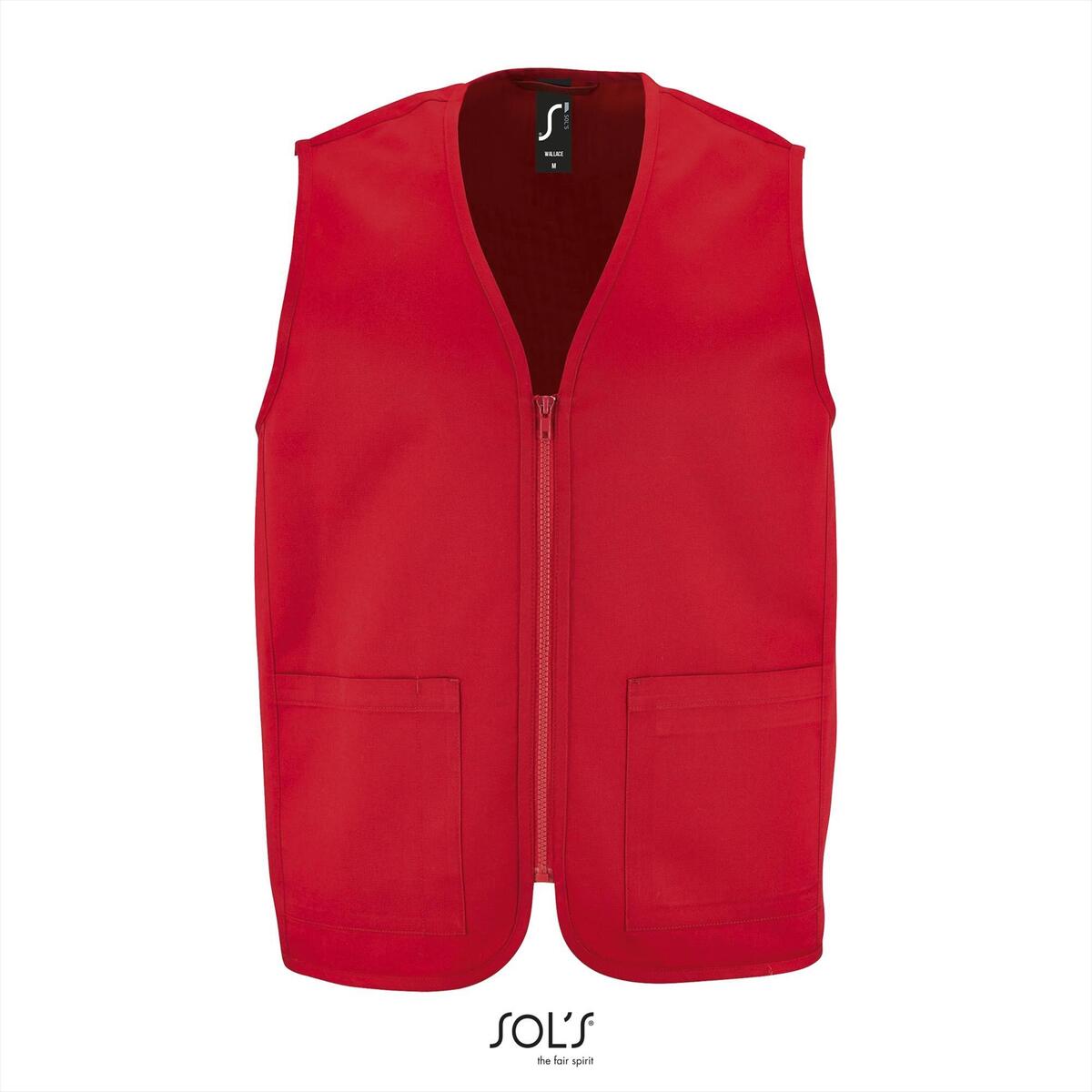 Unisex bodywarmer met een rits rood