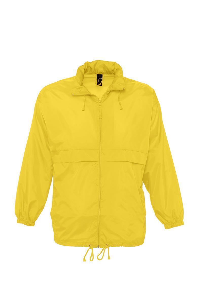 Unisex waterdichte windbreaker jas met een kap regenjas geel