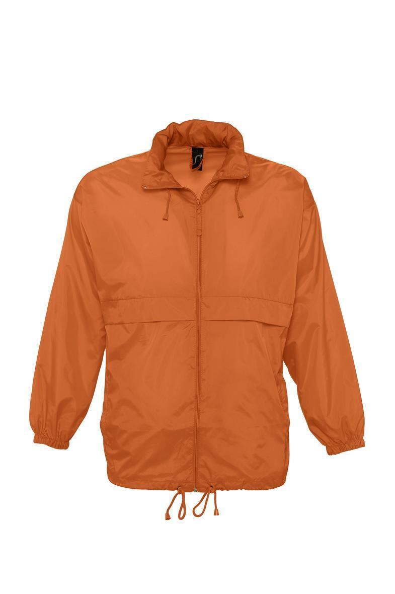 Unisex waterdichte windbreaker jas met een kap regenjas oranje