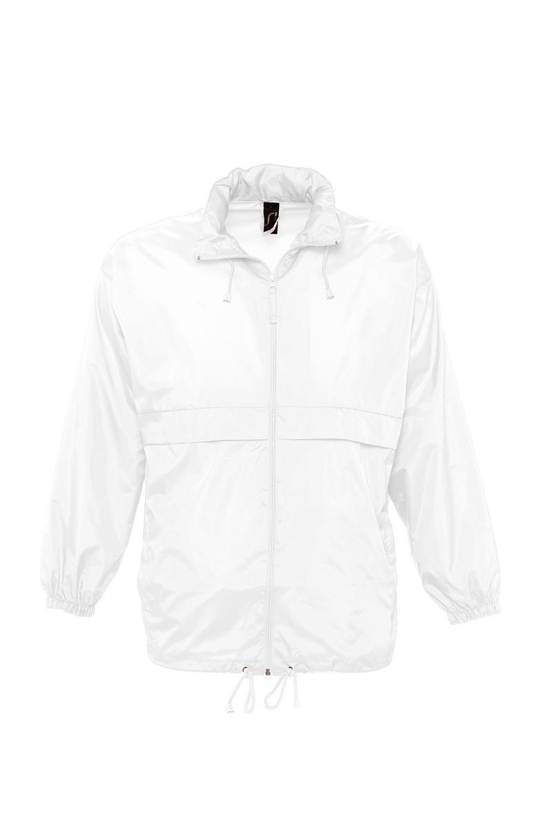 Unisex waterdichte windbreaker jas met een kap regenjas wit
