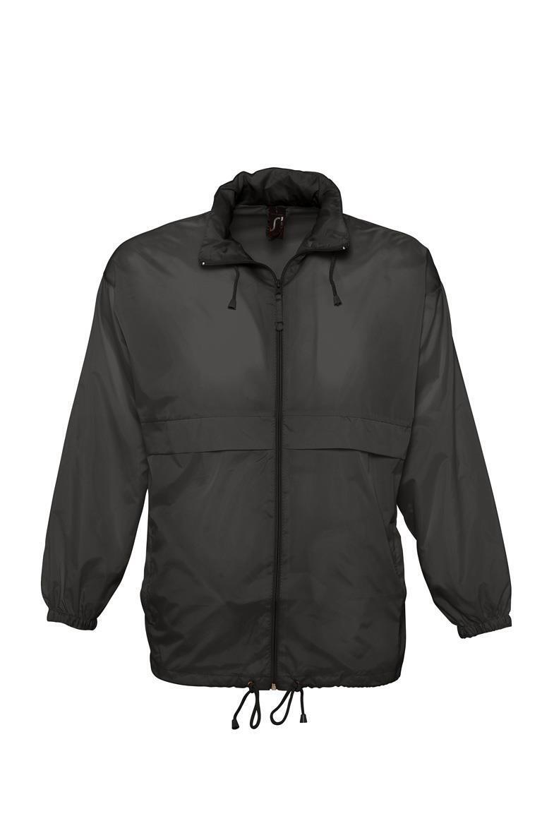 Unisex waterdichte windbreaker jas met een kap regenjas zwart