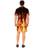 foto 3 Vurige Zwarte Outfit - Shirt & Korte Broek met Vlammenopdruk