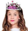foto 2 Zilveren tiara happy birthday met roze edelstenen kind verjaardag diadeem