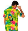 foto 3 Zomers Heren Hawaiiaans Shirt - Geel & Groen