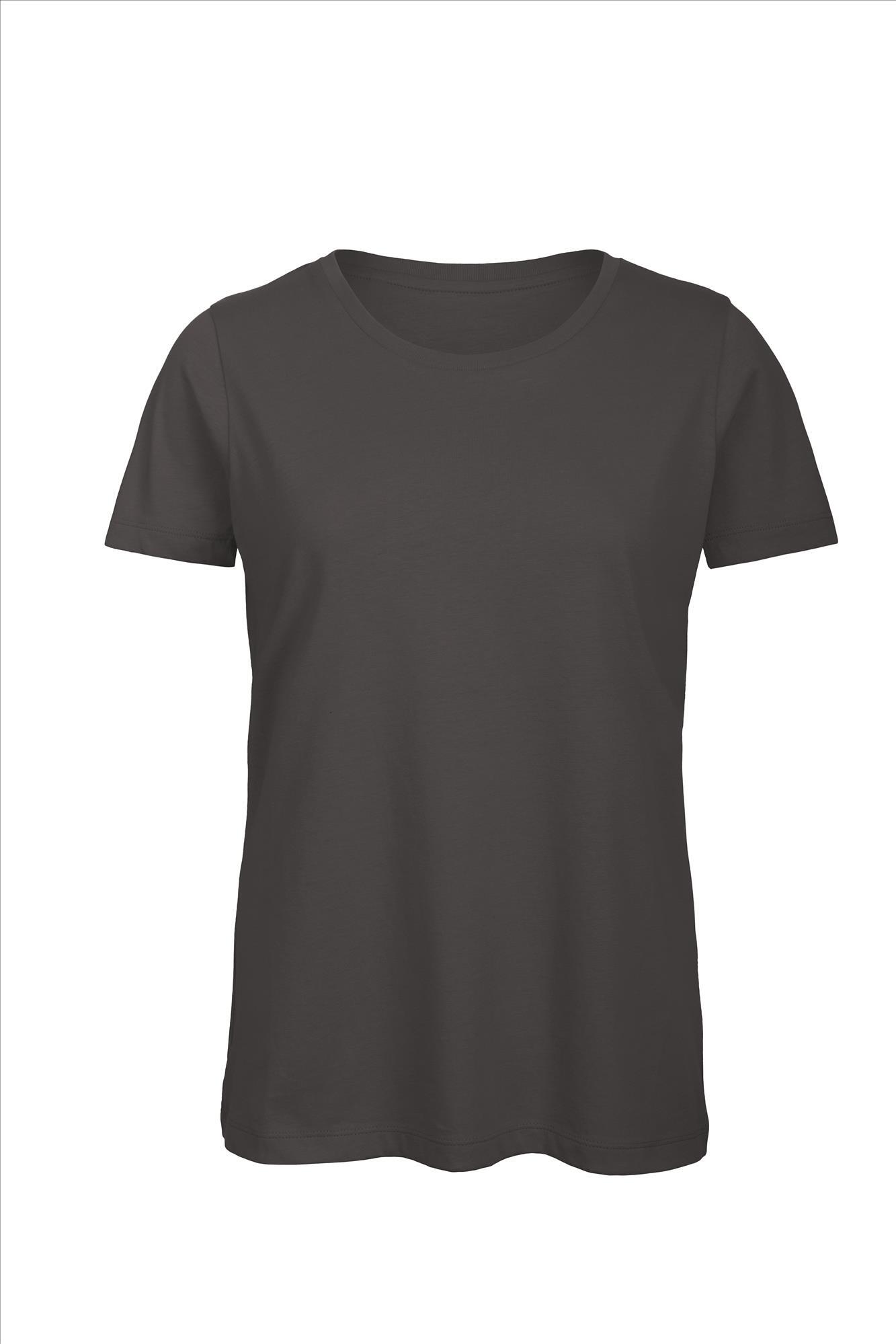 Biologische dames T-shirt donkergrijs te personaliseren bedrukbaar