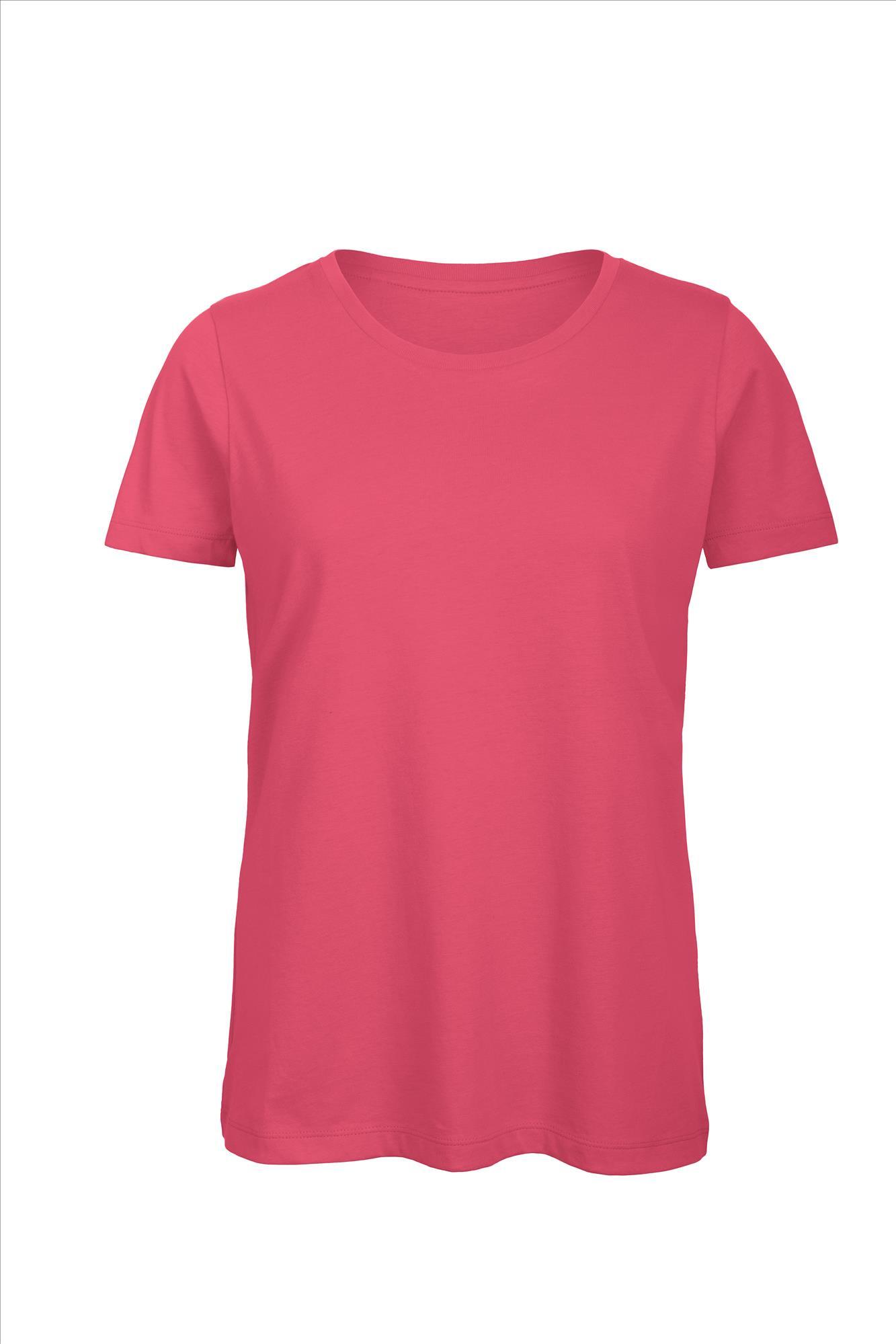 Biologische dames T-shirt fuchsia te personaliseren bedrukbaar