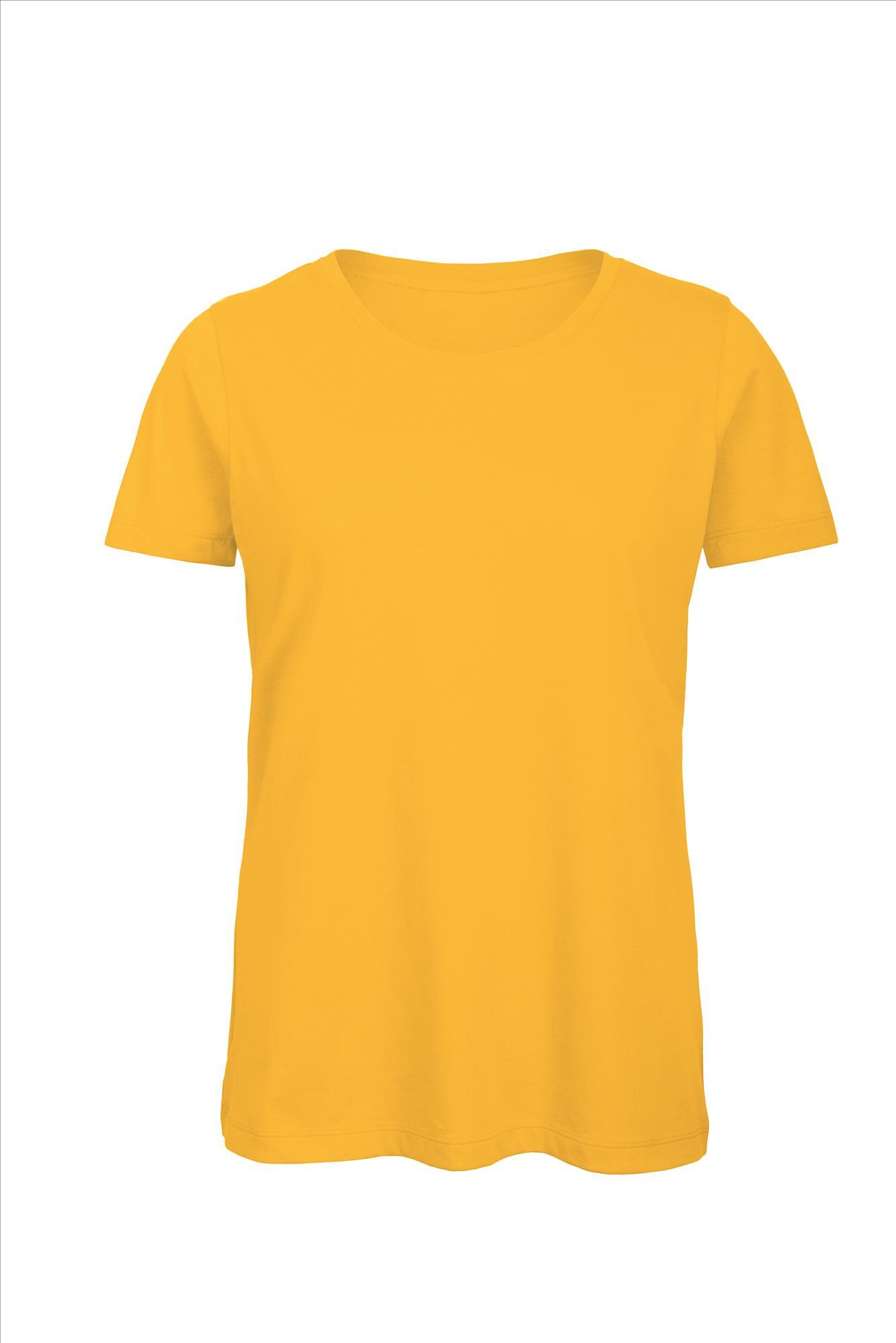 Biologische dames T-shirt goud te personaliseren bedrukbaar