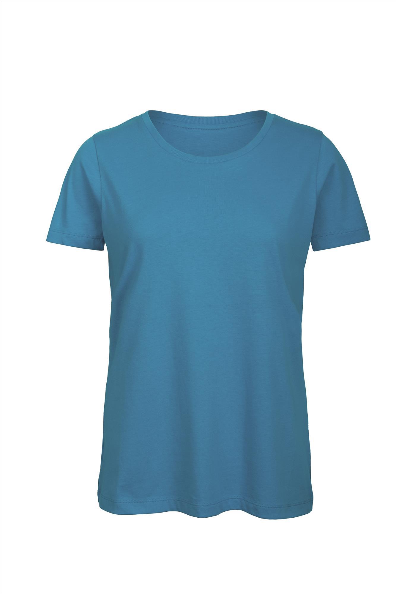 Biologische dames T-shirt lichtblauw te personaliseren bedrukbaar