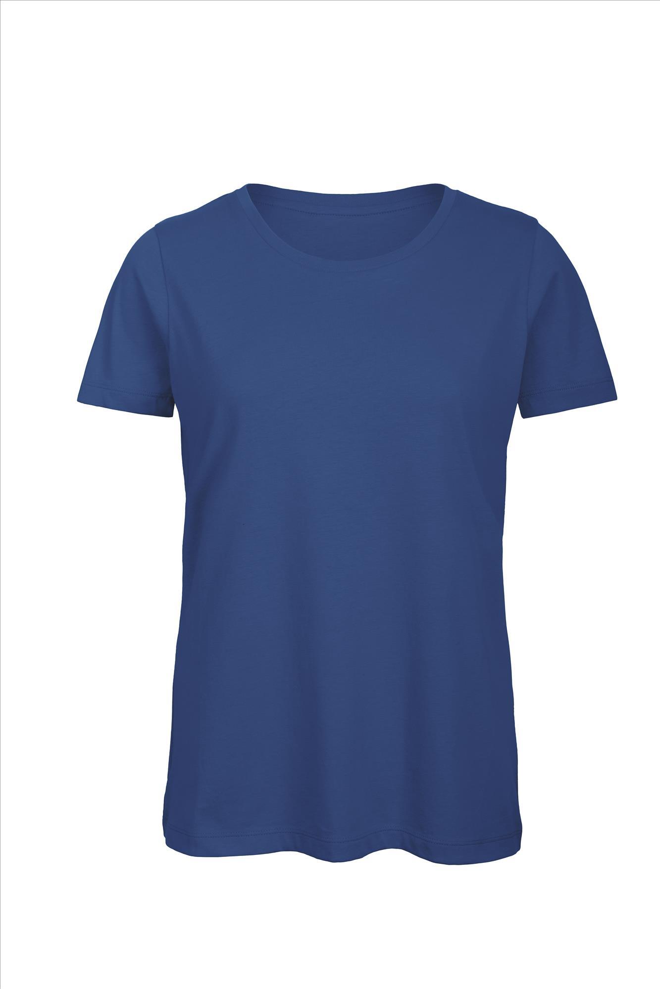 Biologische dames T-shirt royal blauw te personaliseren bedrukbaar