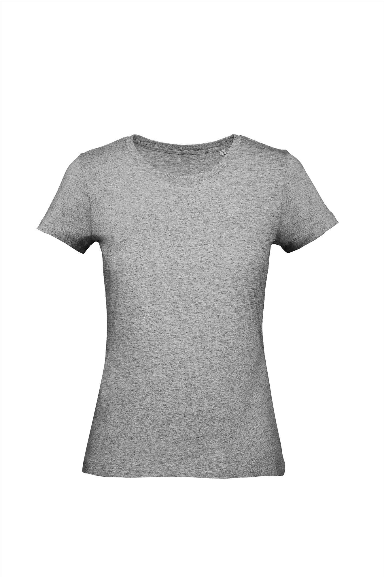 Biologische dames T-shirt sport grijs te personaliseren bedrukbaar