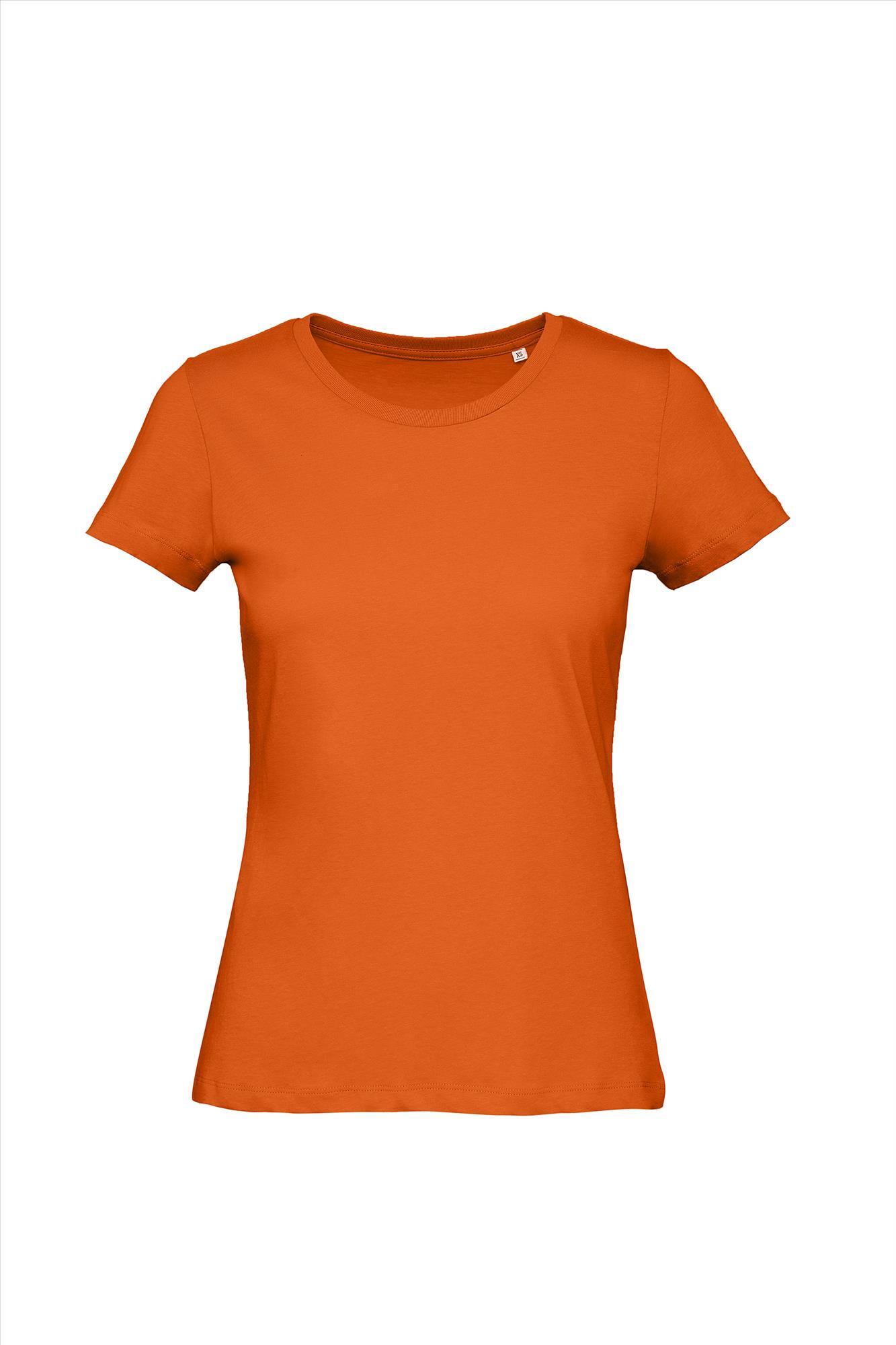 Biologische dames T-shirt urban oranje te personaliseren bedrukbaar