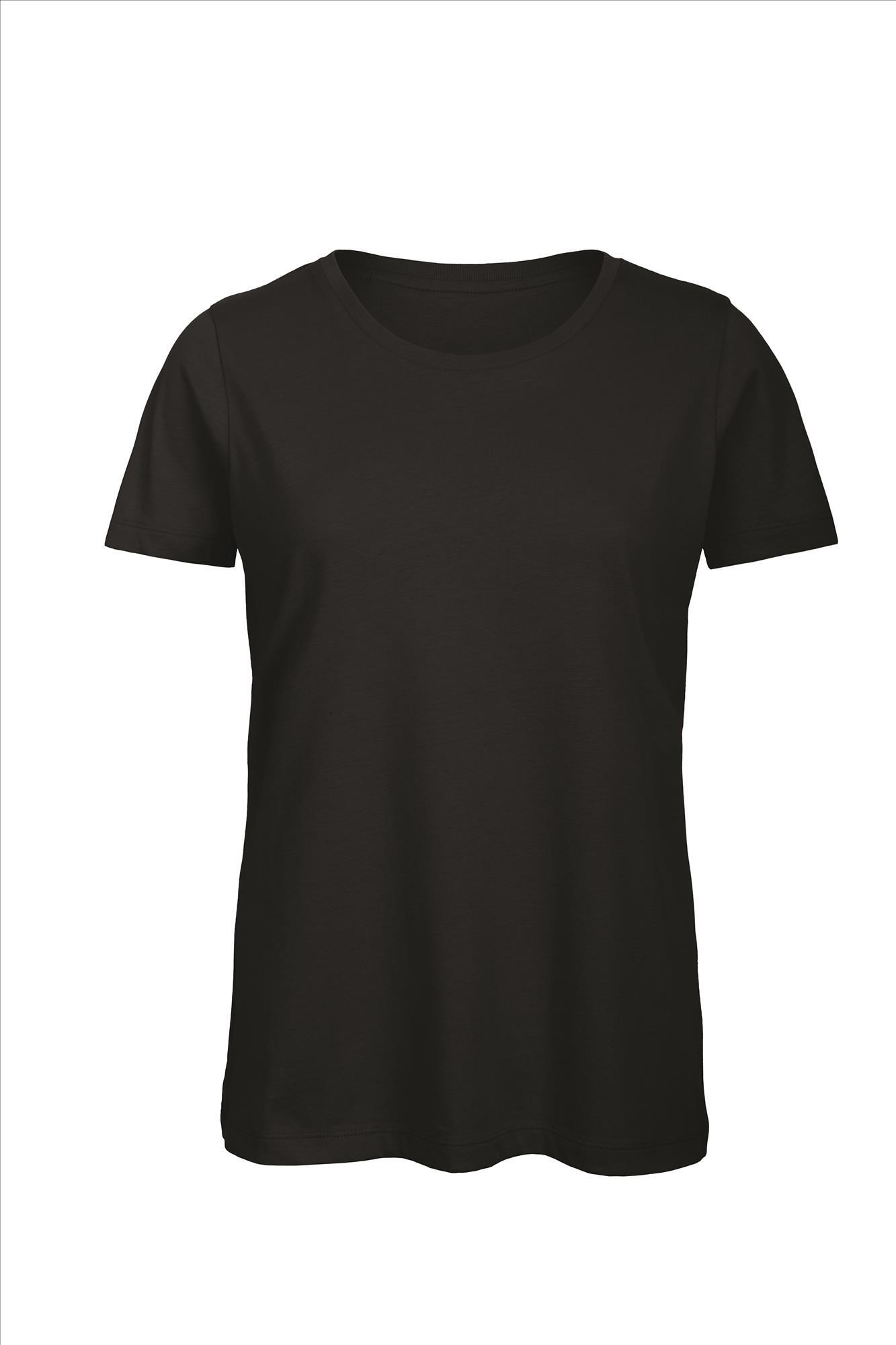 Biologische dames T-shirt zwart te personaliseren bedrukbaar