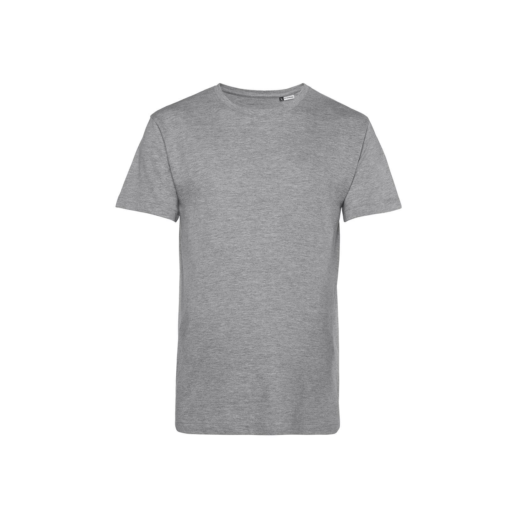 Biologische milieubewuste trendy T-shirt heide grijs heren te personaliseren