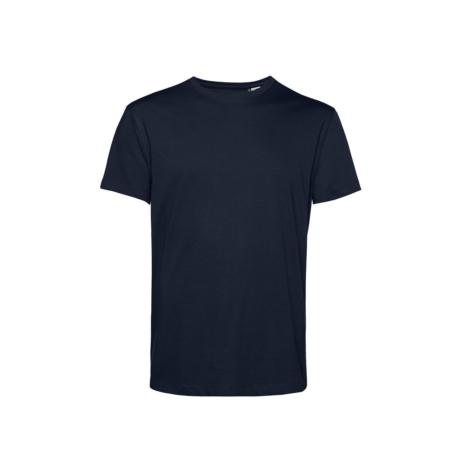 Biologische milieubewuste trendy T-shirt Marine blauw heren te personaliseren