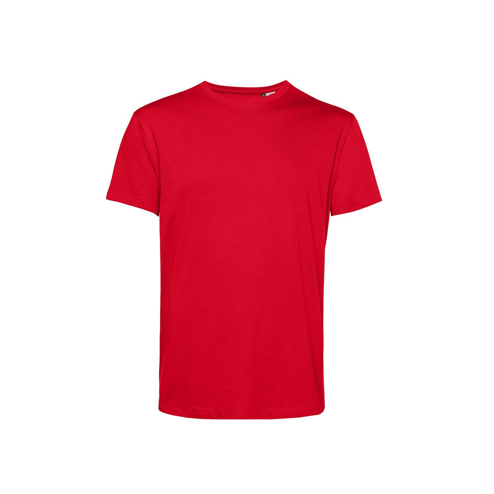Biologische milieubewuste trendy T-shirt rood heren te personaliseren