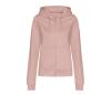 Dames hoodie dusty roze bedrukbaar personaliseren met bedrijfslogo tekst afbeelding