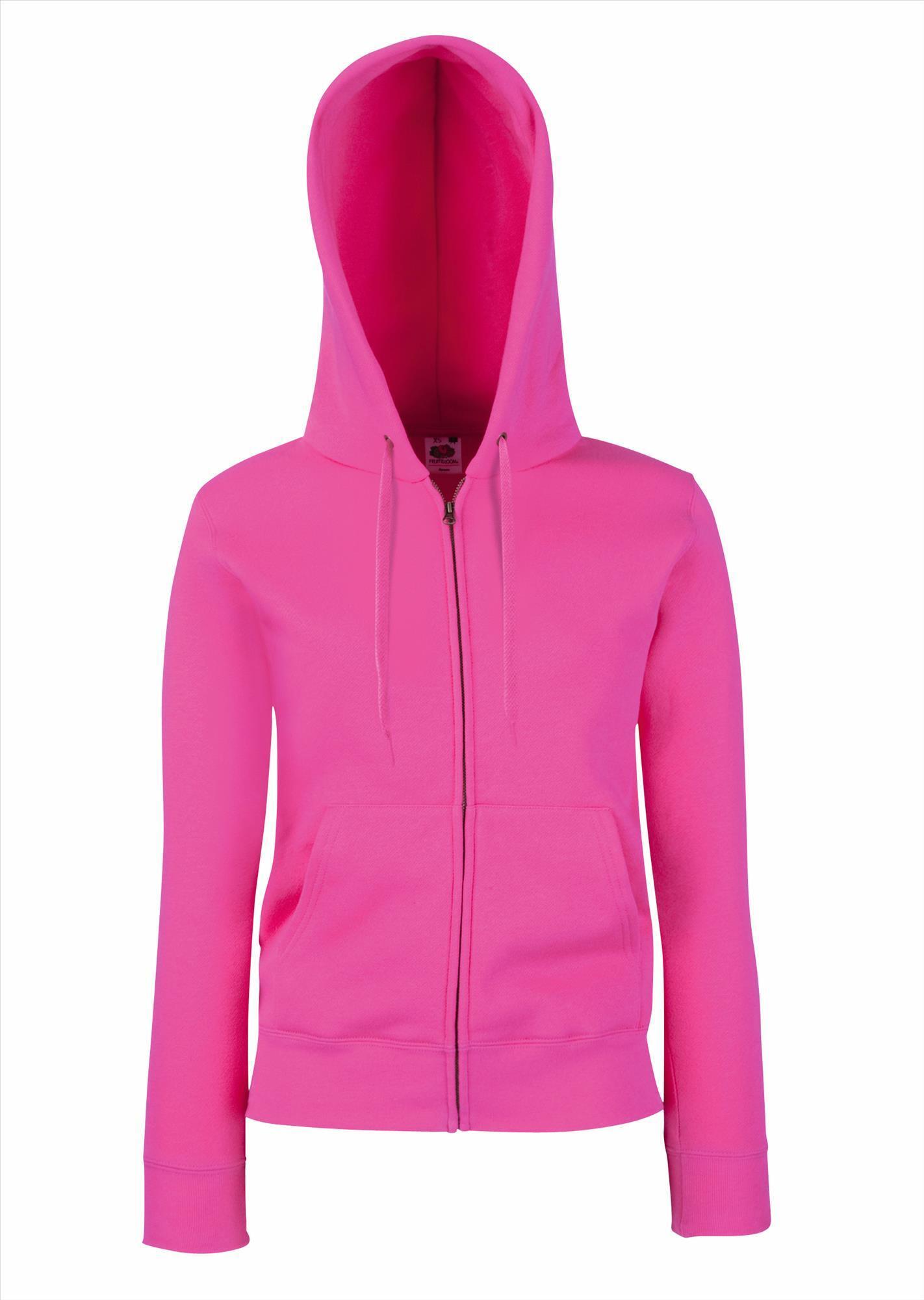 Dames hoodie fuchsia roze je eigen hoodie bedrukken