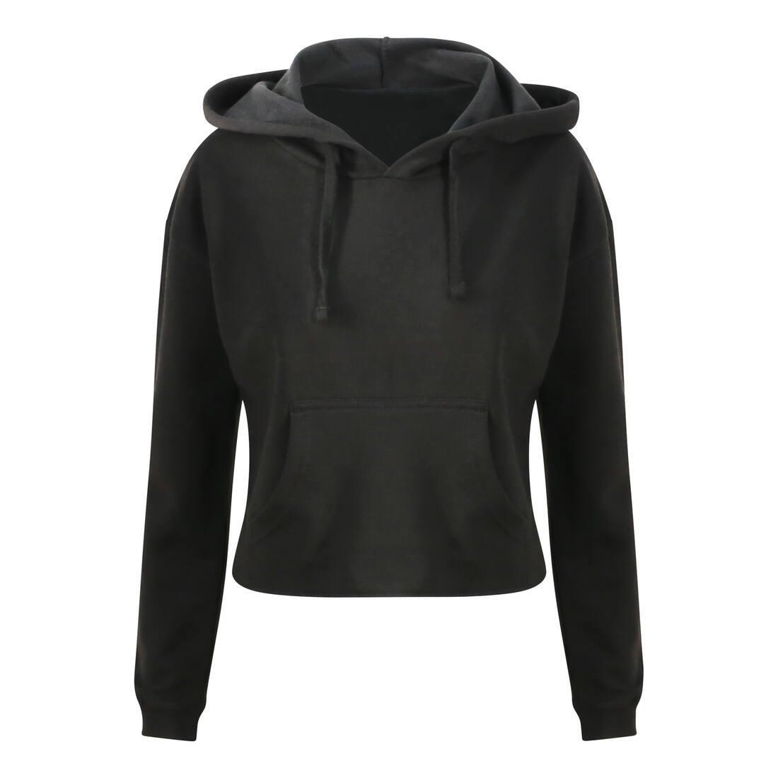 Dames hoodie jet black kort model