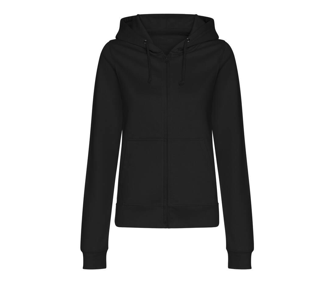 Dames hoodie zwart bedrukbaar personaliseren met bedrijfslogo tekst afbeelding