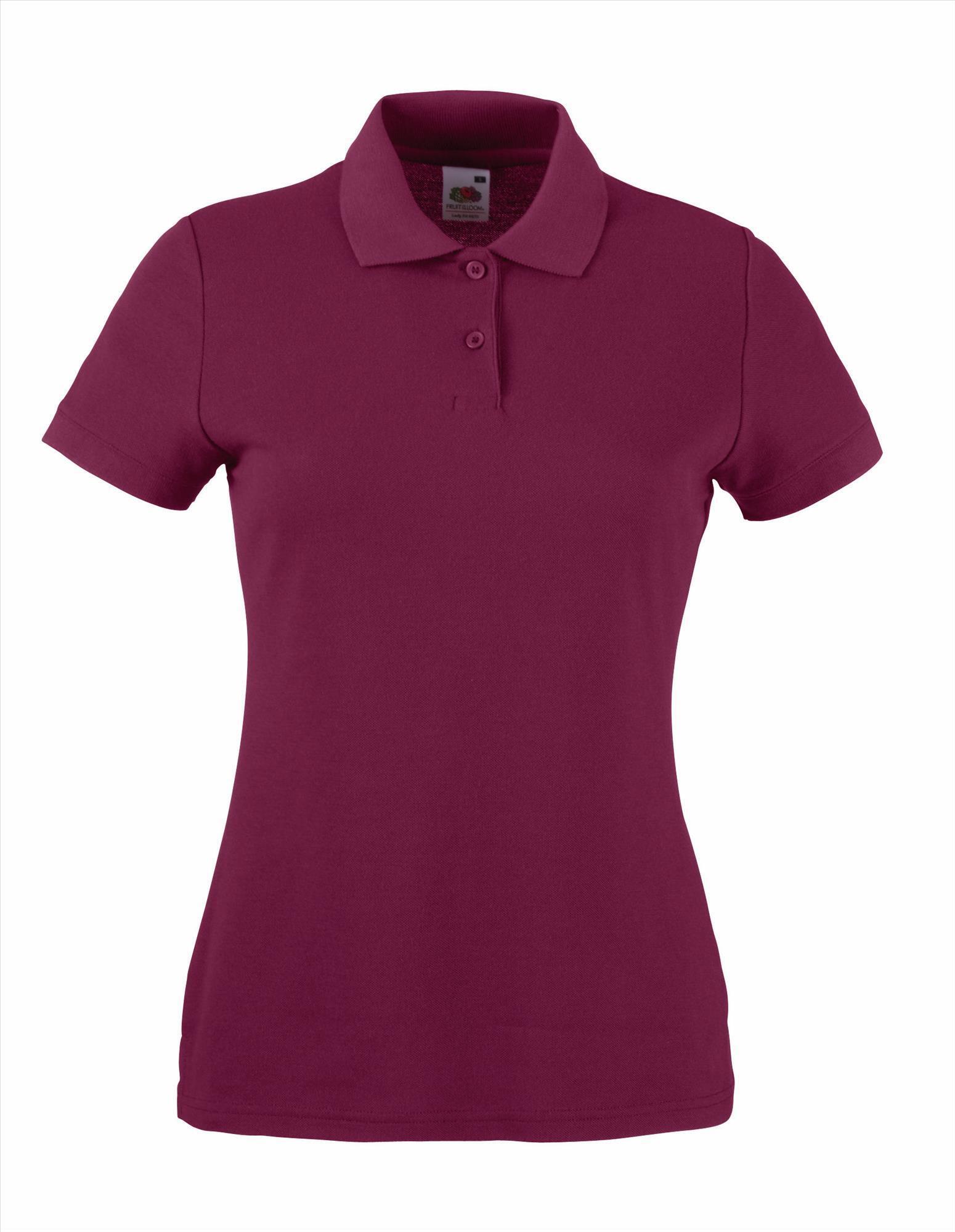 Dames polo bordeaux te personaliseren bedrukken polo