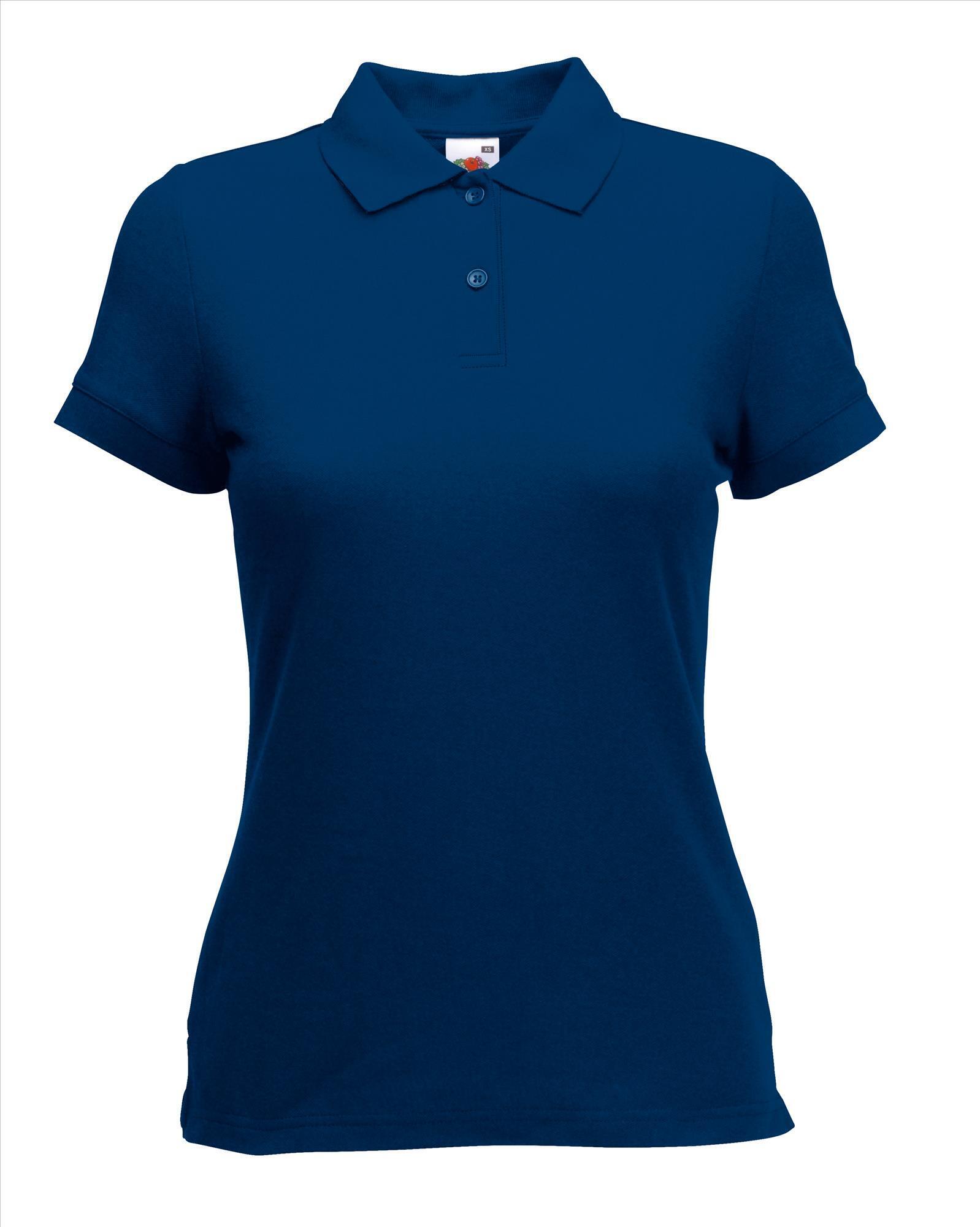 Dames polo donkerblauw te personaliseren bedrukken polo