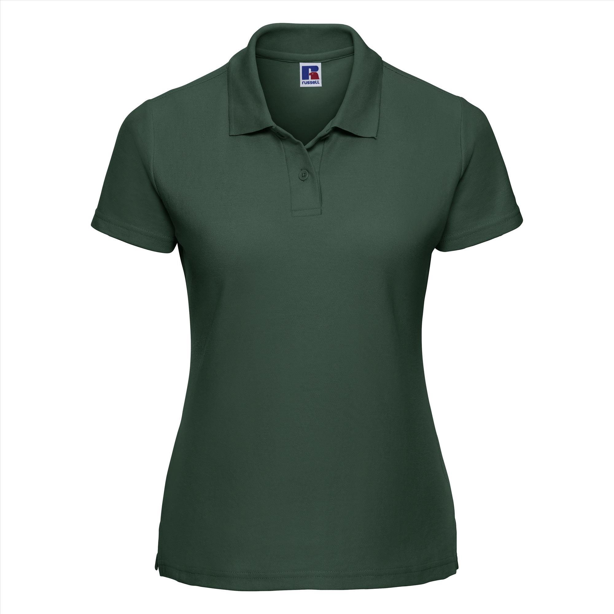 Dames polo flessengroen perfect voor bedrukking te personaliseren